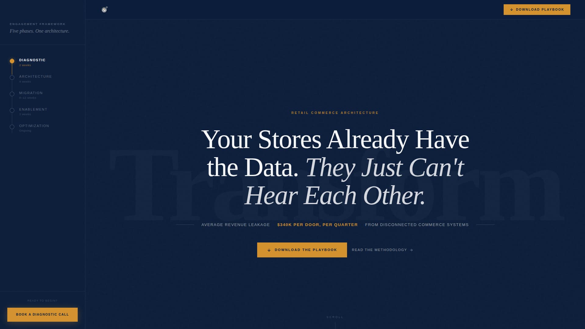 Transform - Executive Retailconsulting Landing Page Template