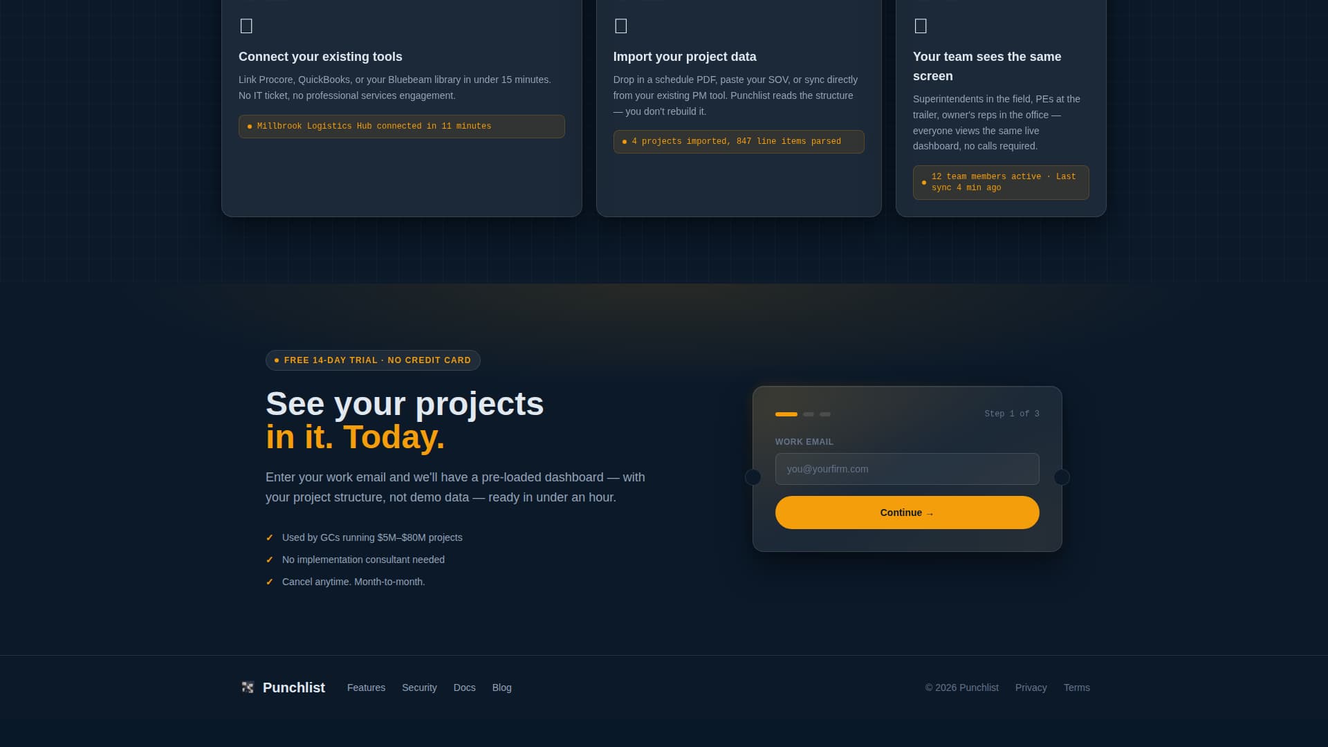 Punchlist - Powerful Construction PM Landing Page Template