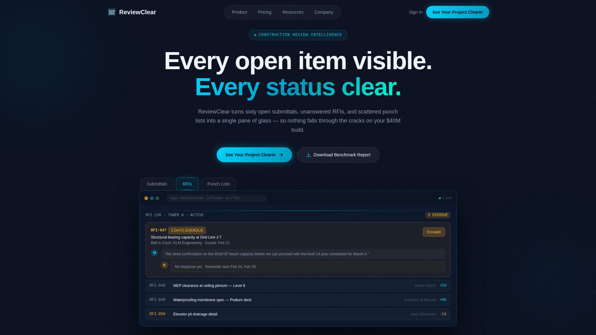 Reviewclear - Powerful Construction Landing Page Template