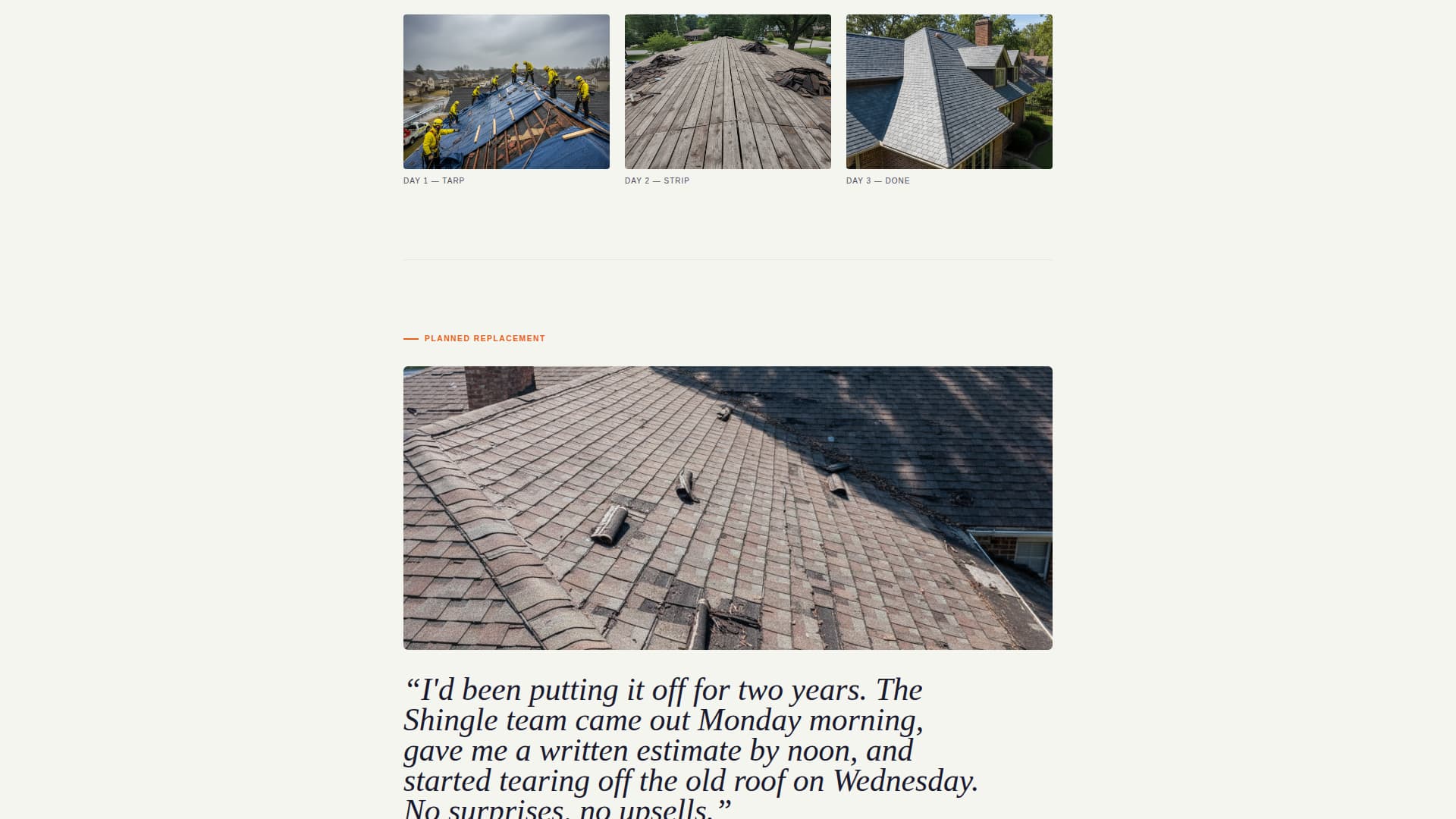 Shingle - Trusted Roofing Landing Page Template