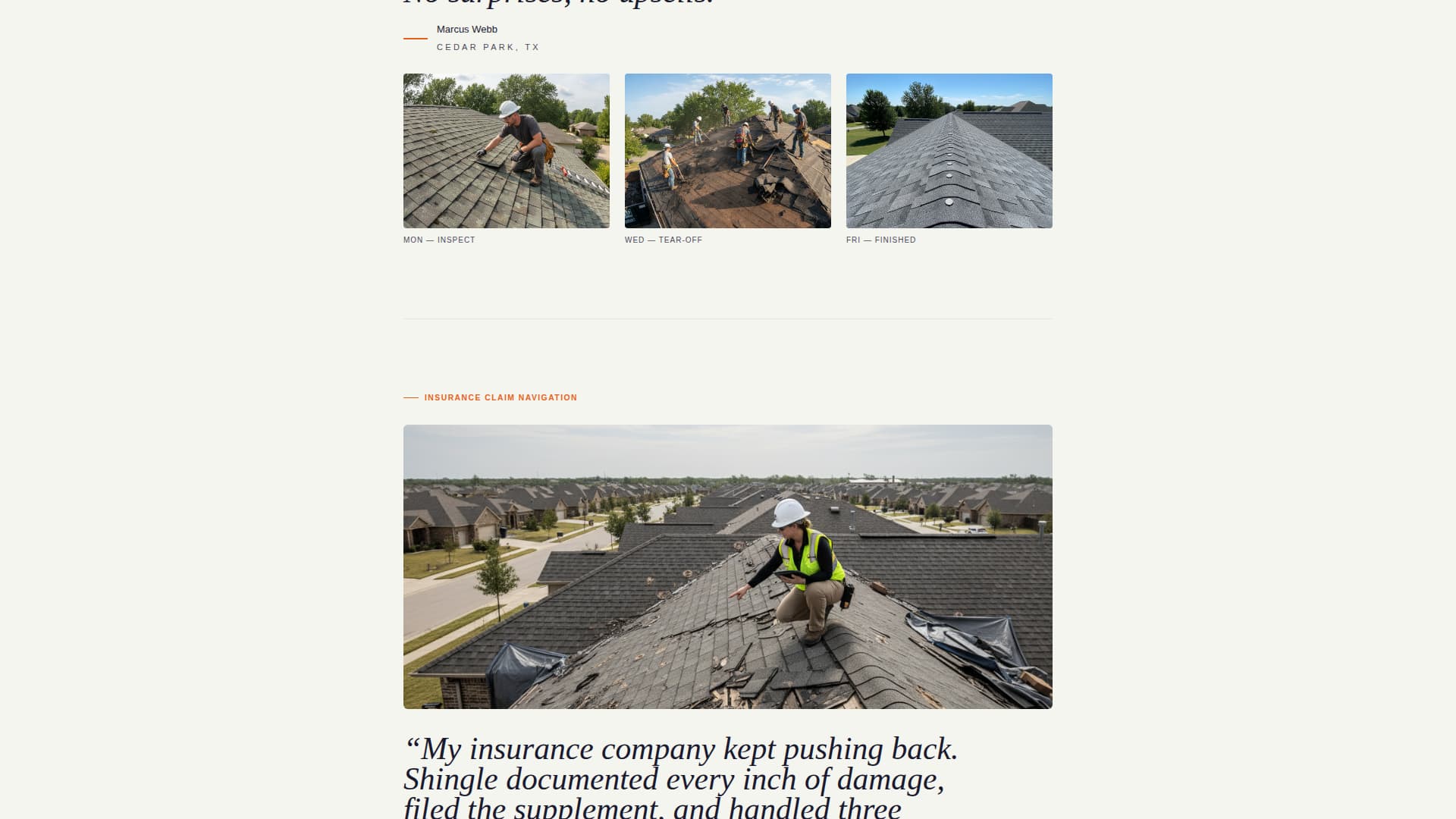 Shingle - Trusted Roofing Landing Page Template