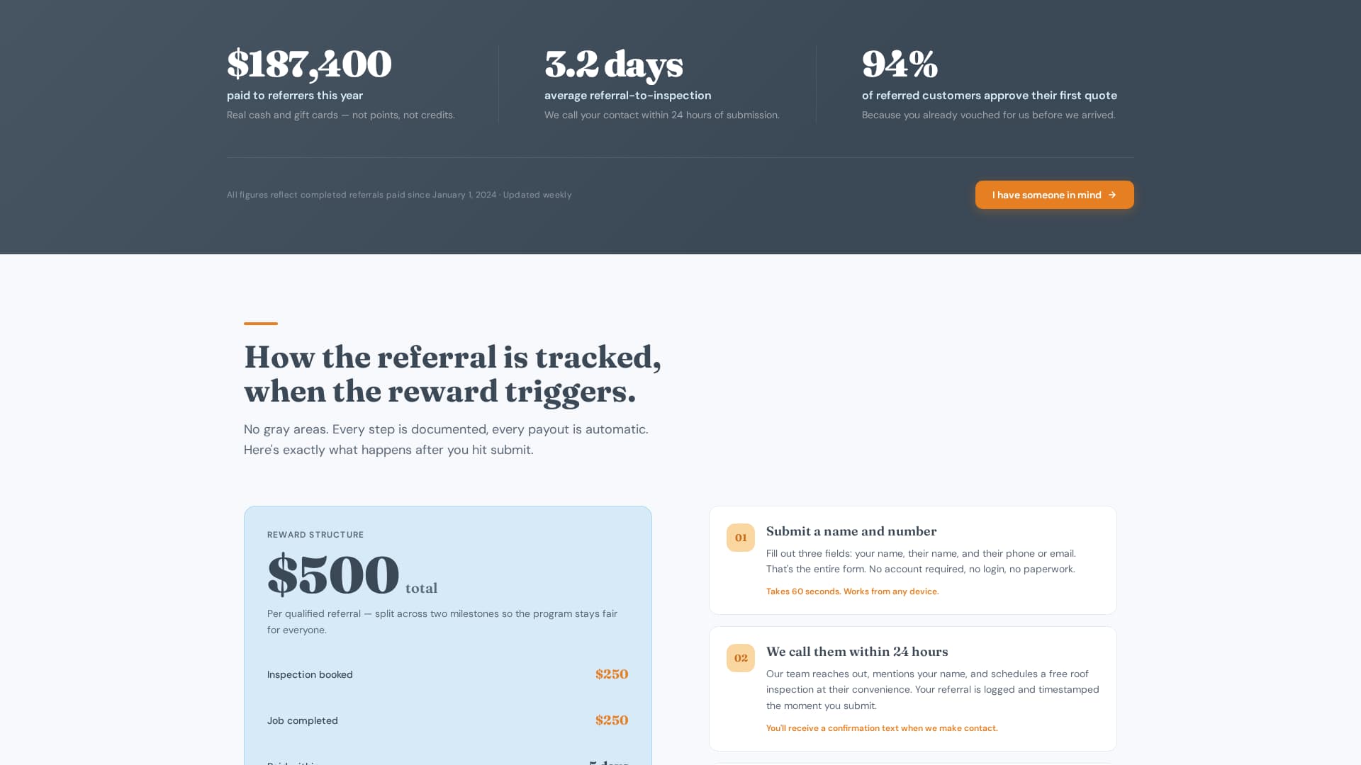 Roofreferral - Rewarding Homeowner Landing Page Template