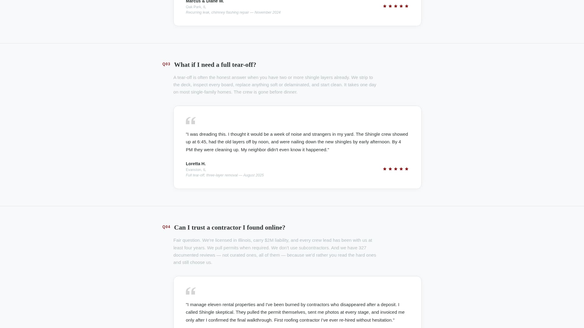 Shingle - Trusted Roofer Landing Page Template