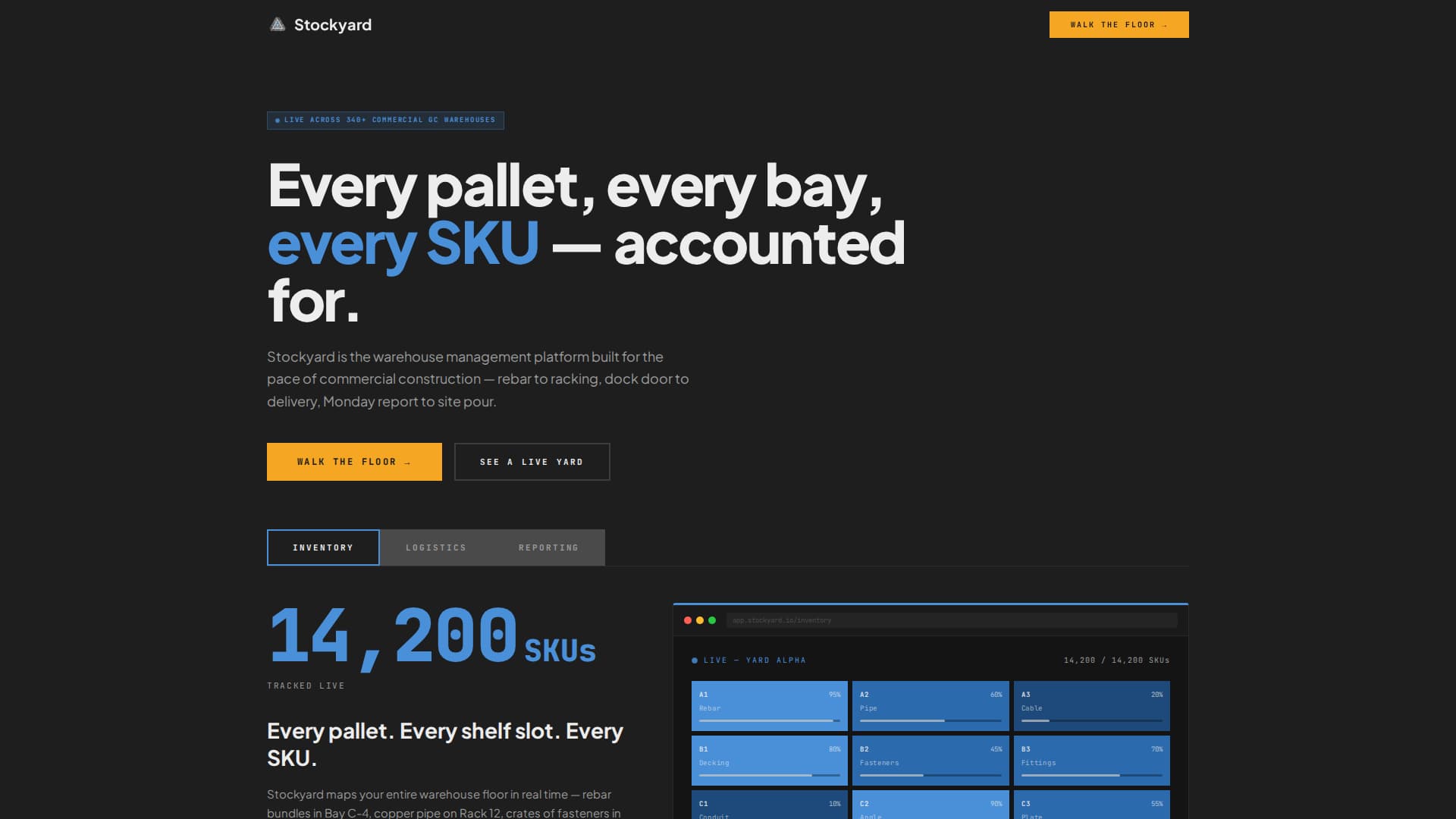 Stockyard - Powerful Construction Warehouse Landing Page Template