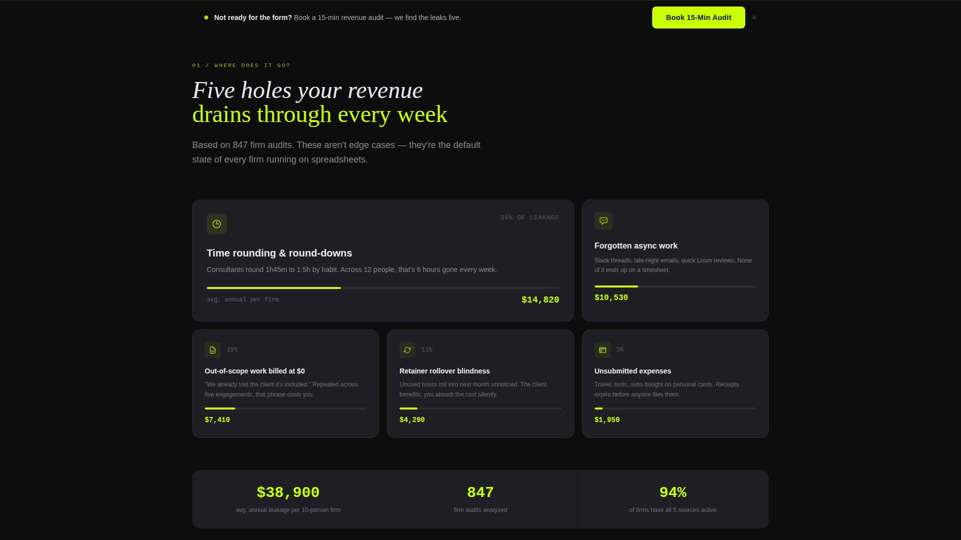 Billable - High-Voltage Consulting Firm Landing Page Template