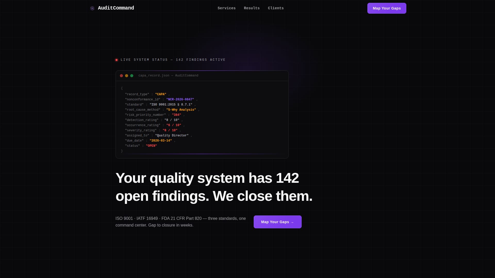 Audit - Precision Quality Management Landing Page Template