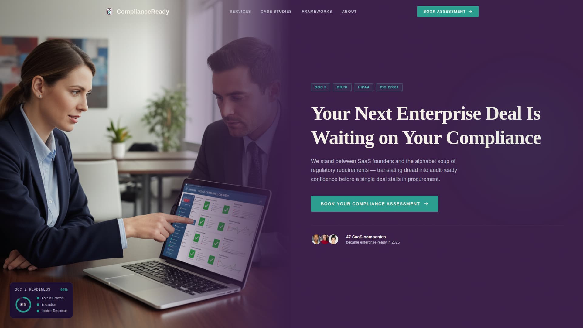 Verify — Certified SaaS Compliance Landing Page Template