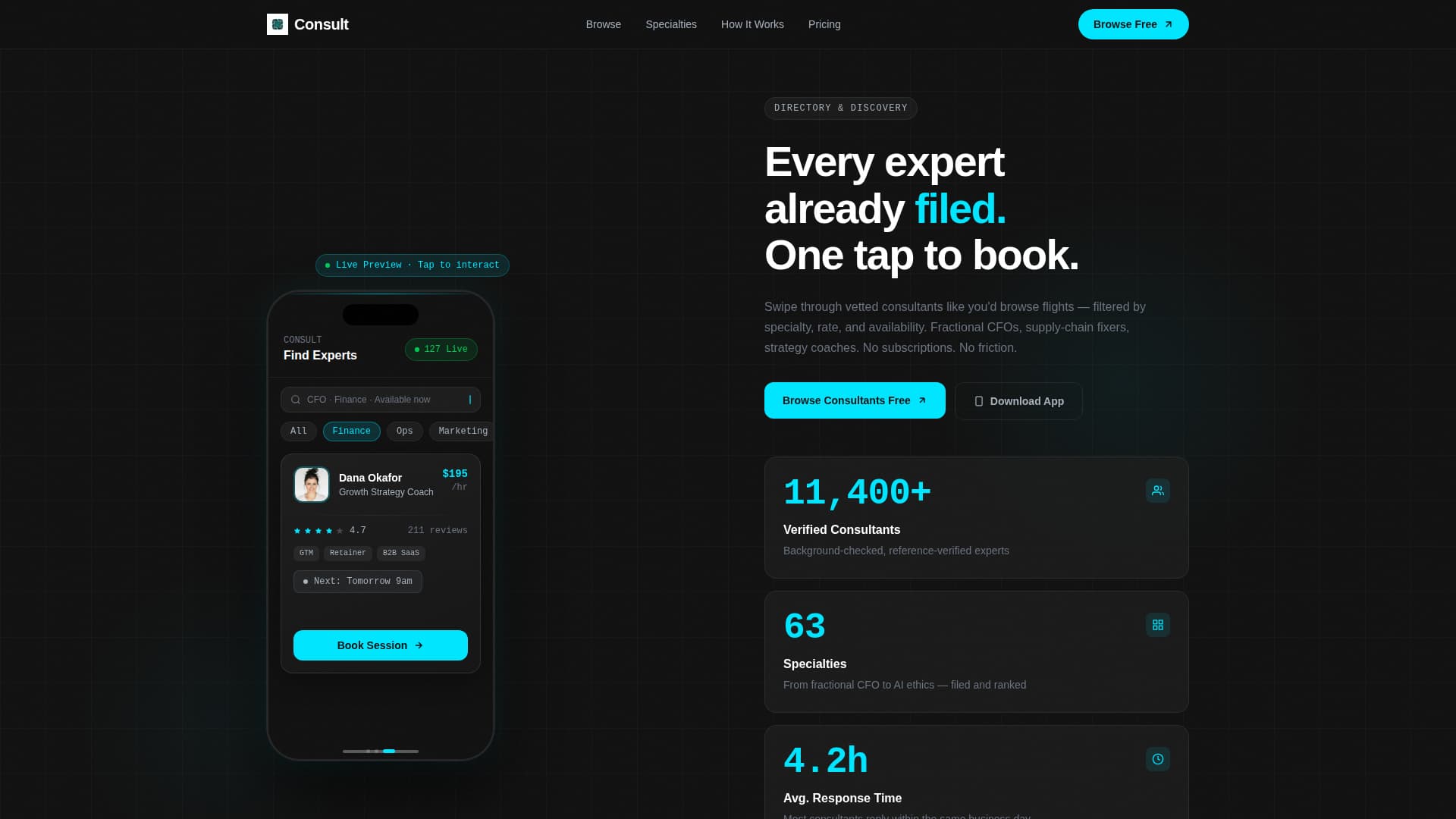 Advise — Strategic Consulting Landing Page Template