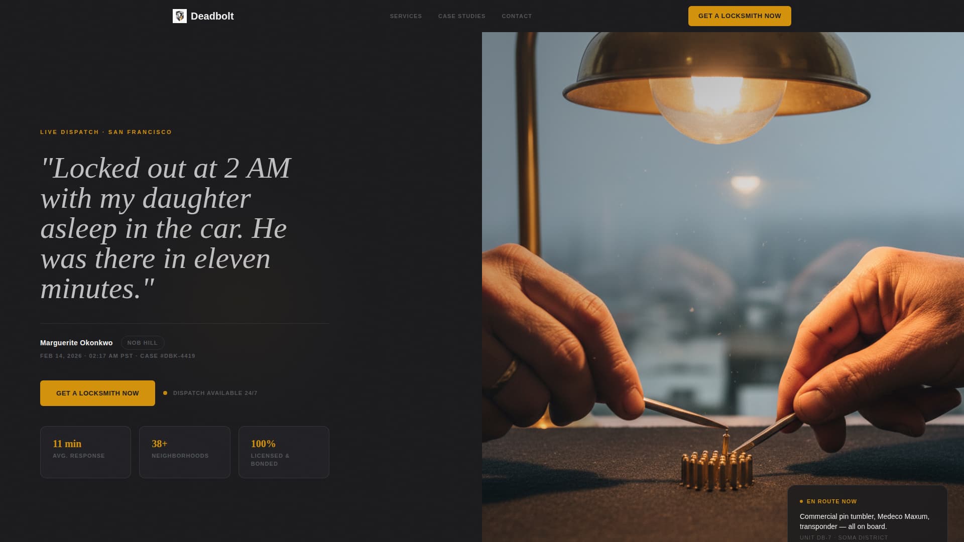 Deadbolt - Rapid Locksmith Landing Page Template