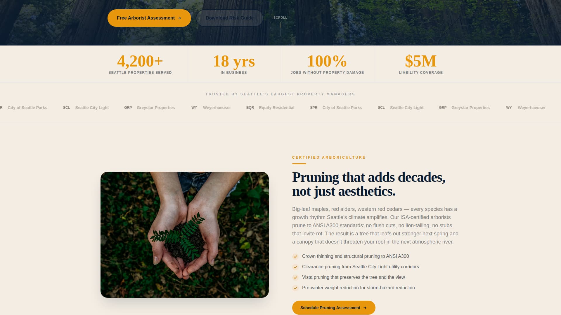 Trim — Licensed Tree Care Landing Page Template