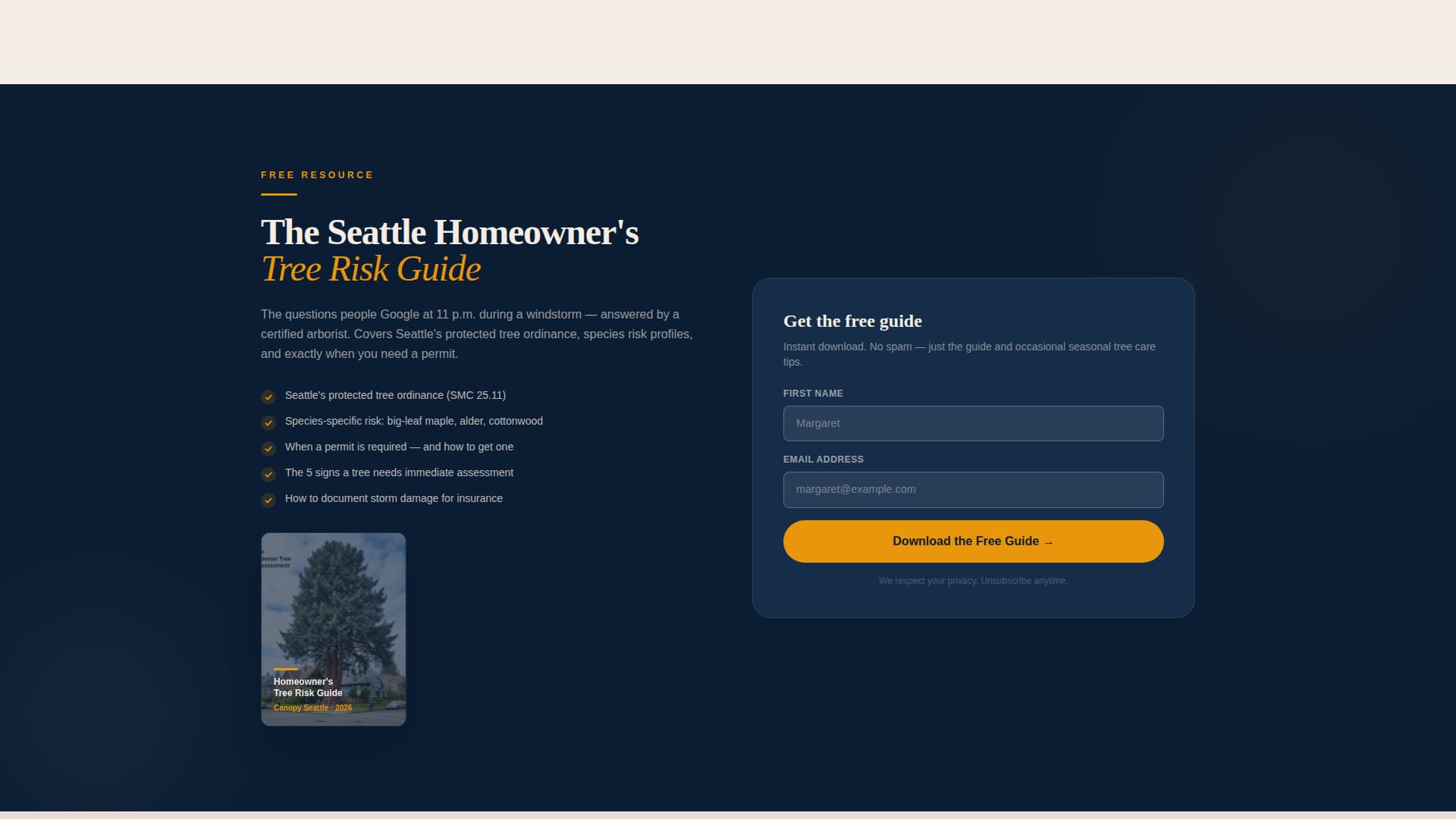 Trim — Licensed Tree Care Landing Page Template