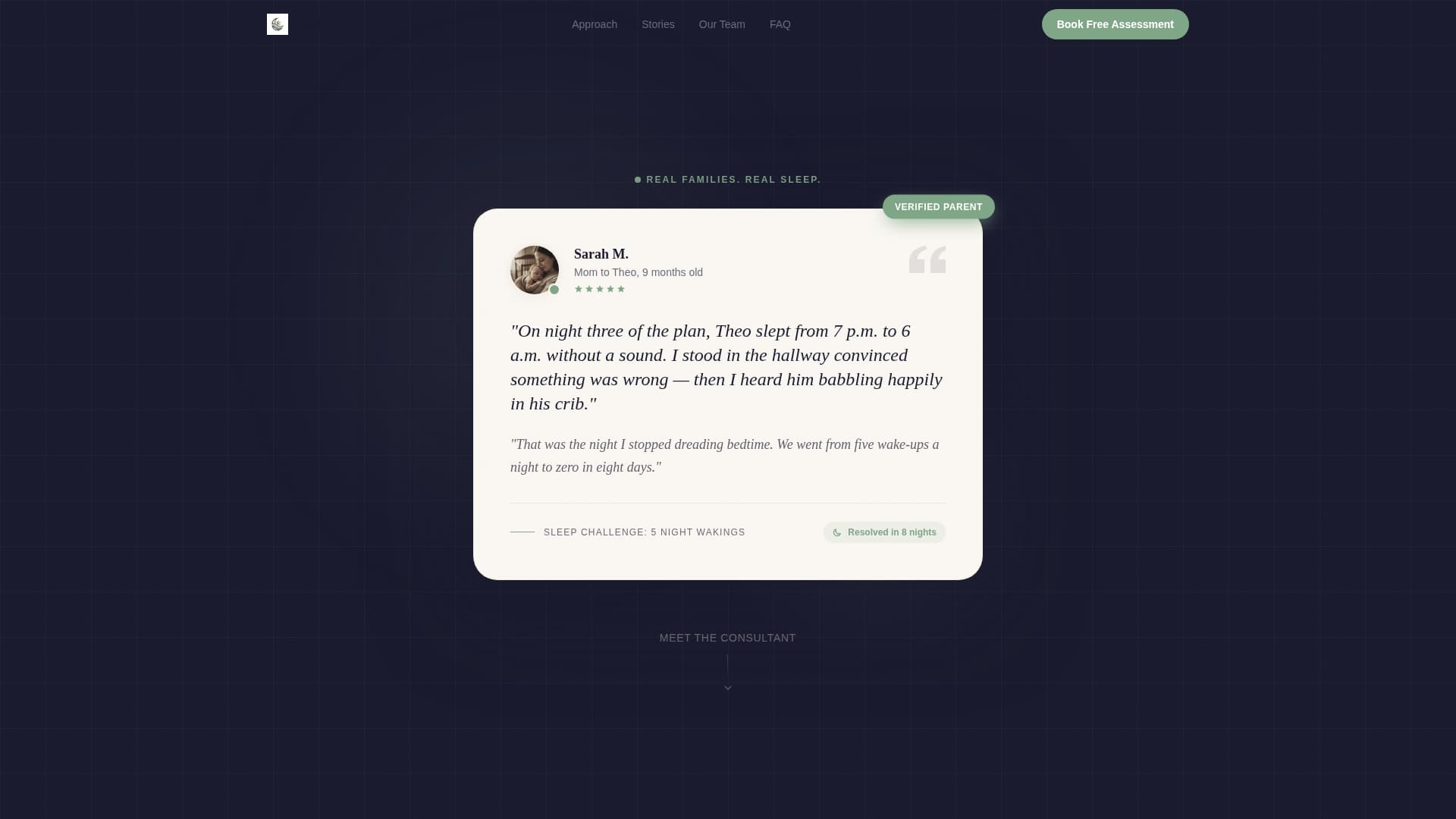 Sleep Consultant (Baby) Booking Website Template
