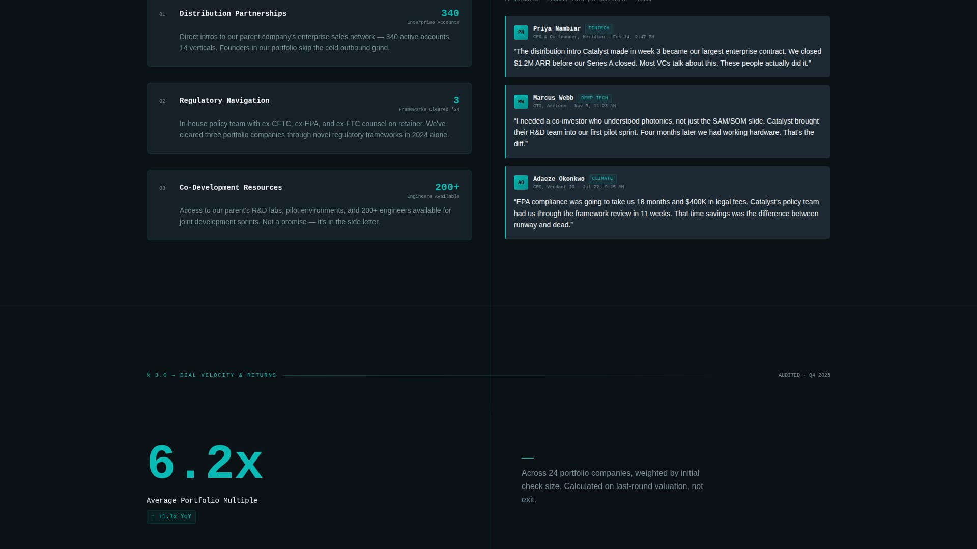Catalyst - High-Velocity Venture Landing Page Template