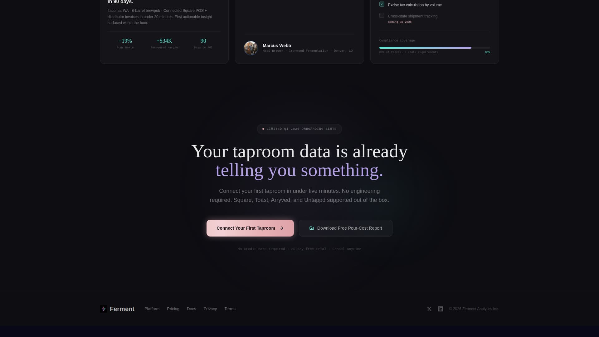 Ferment - Iridescent Brewery Landing Page Template