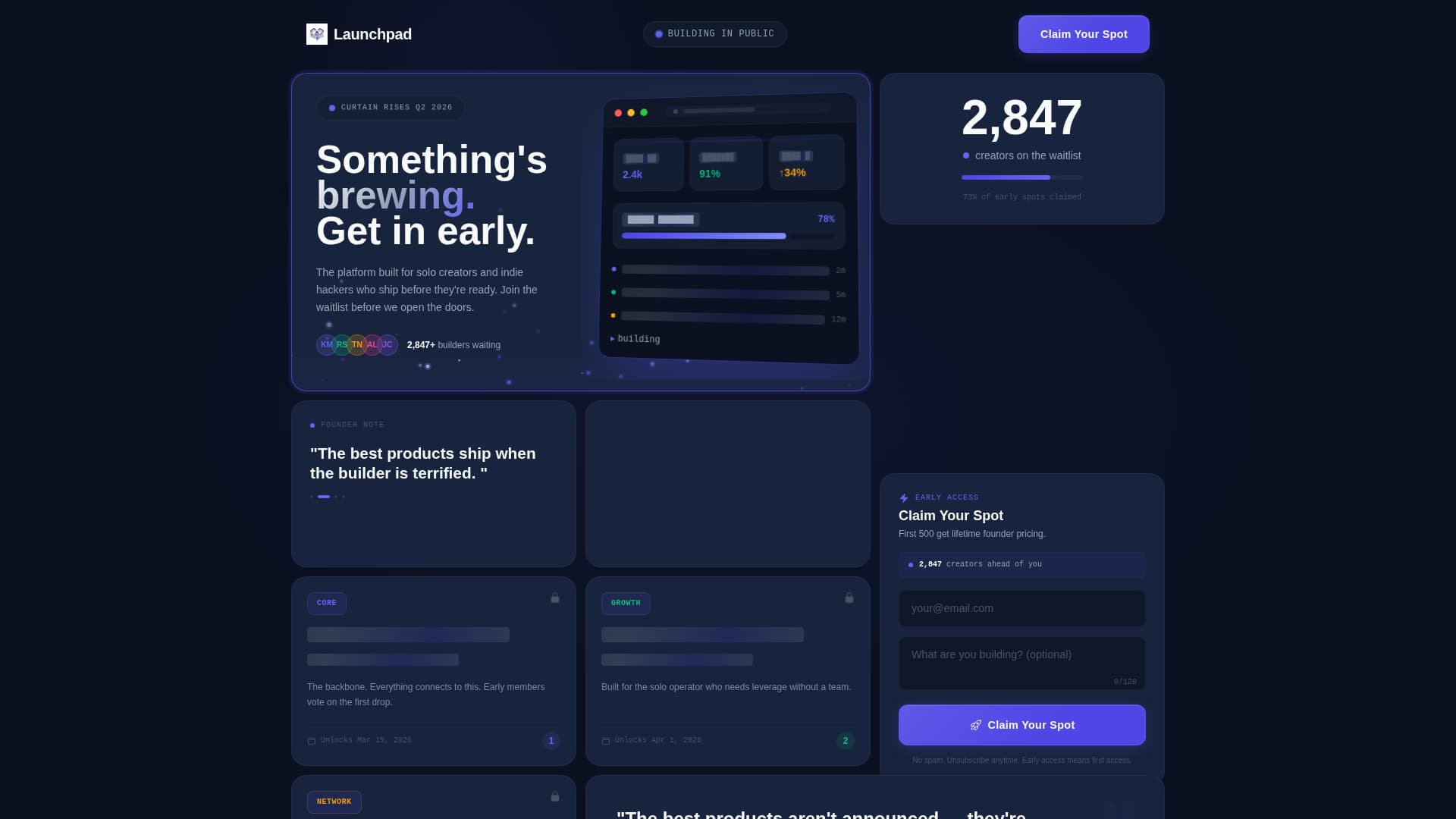 Launchpad - Dynamic Creator Landing Page Template