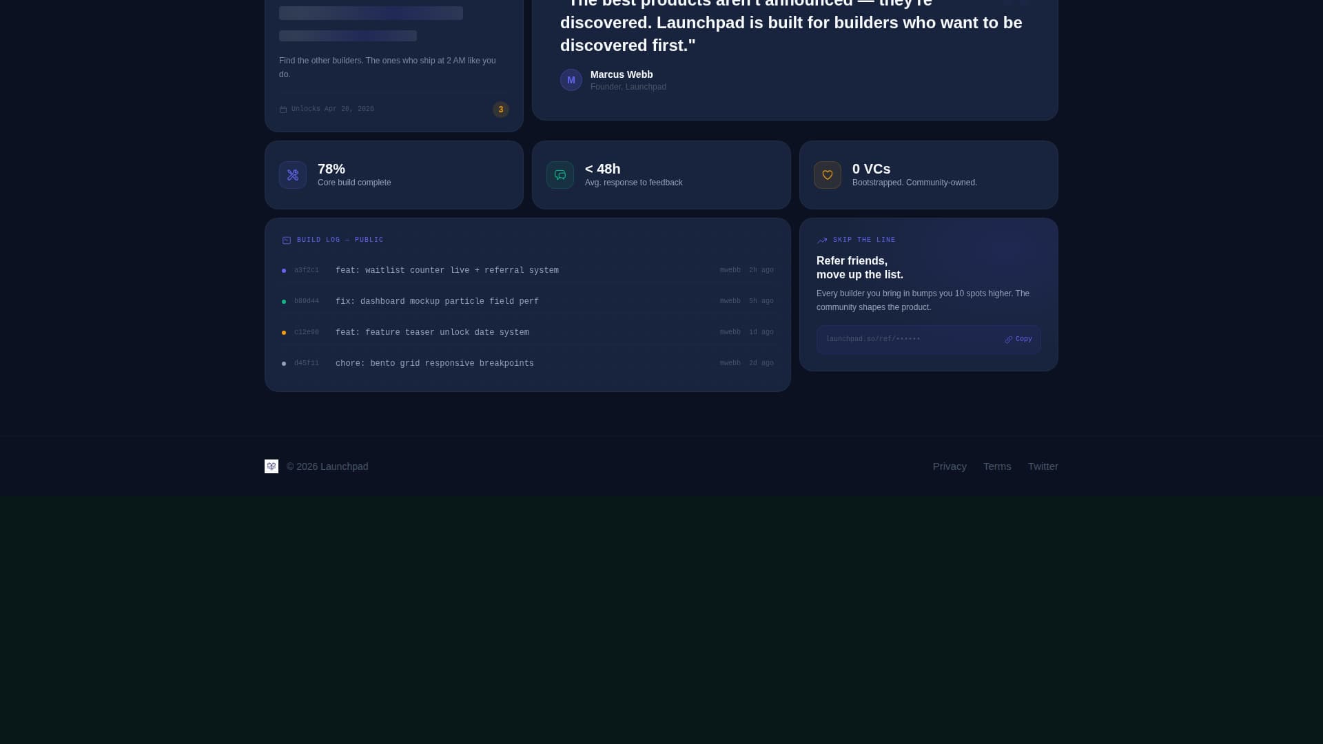 Launchpad - Dynamic Creator Landing Page Template