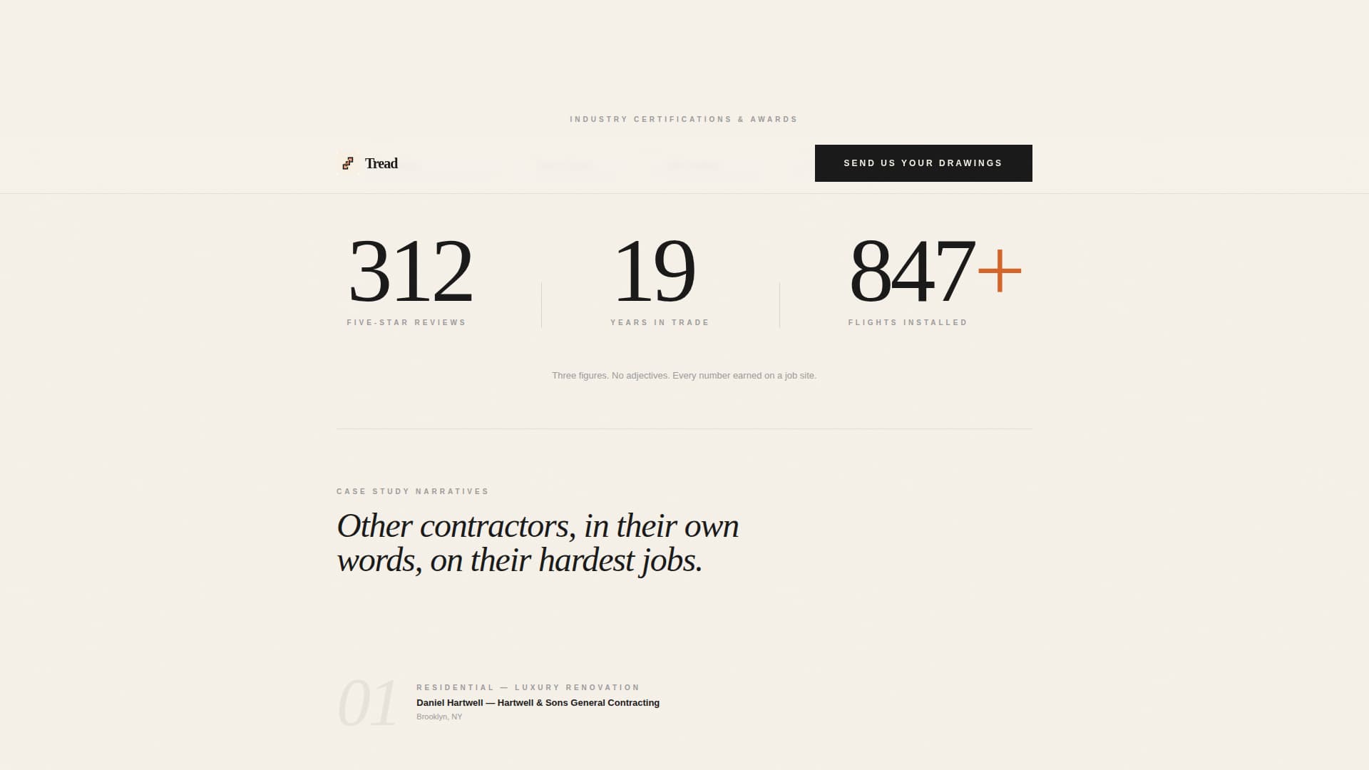 Tread - Trusted Stairbuilder Landing Page Template