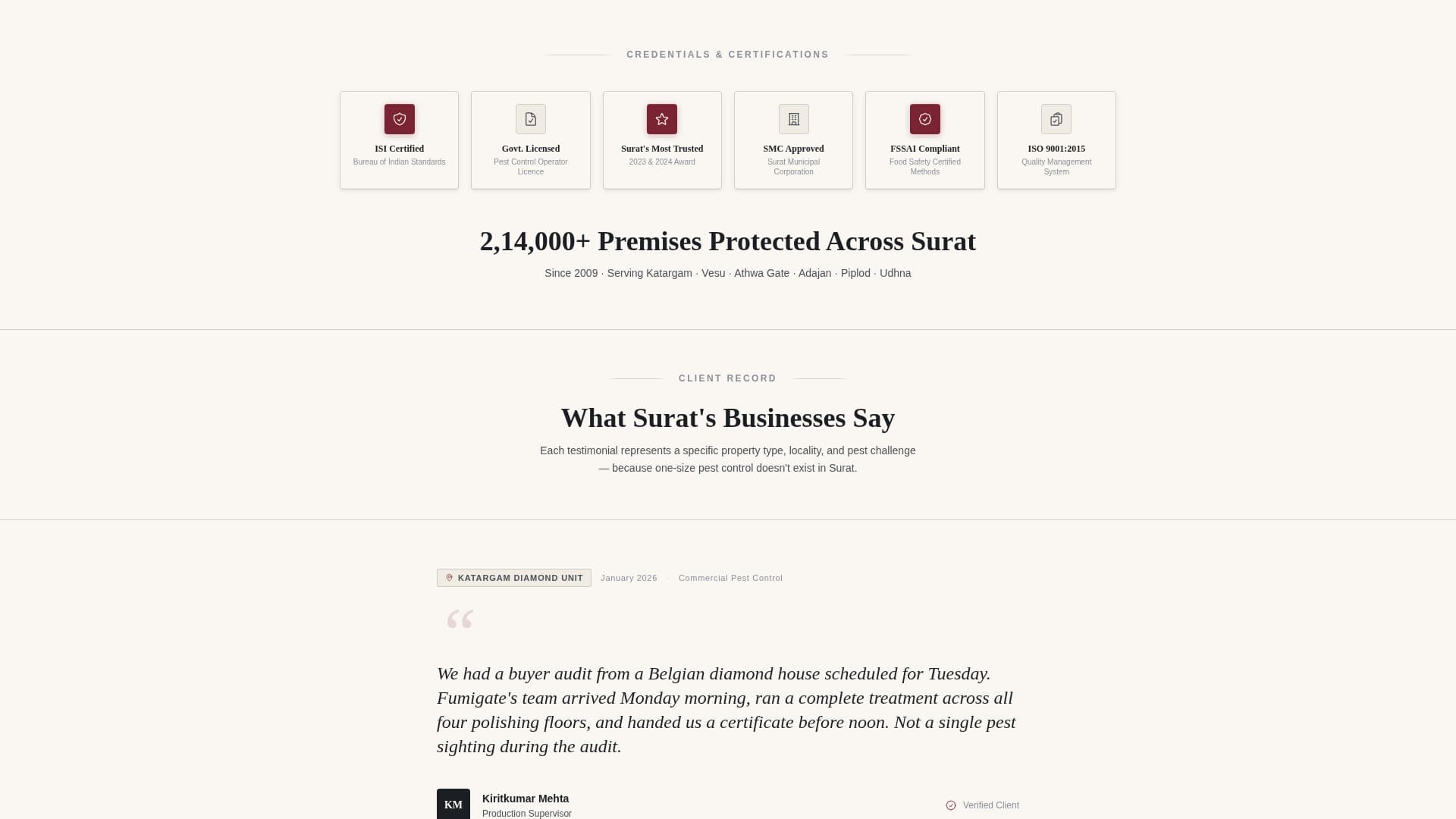 Surat Local Booking Website Template