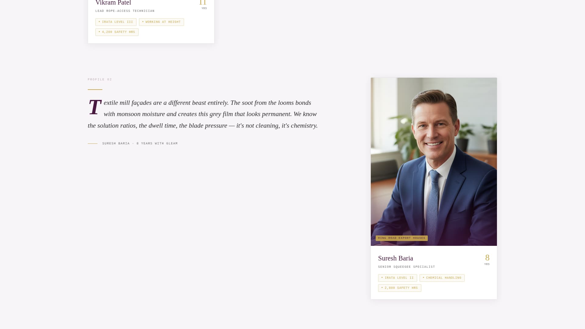 Gleam - Precision Windowcleaning Landing Page Template
