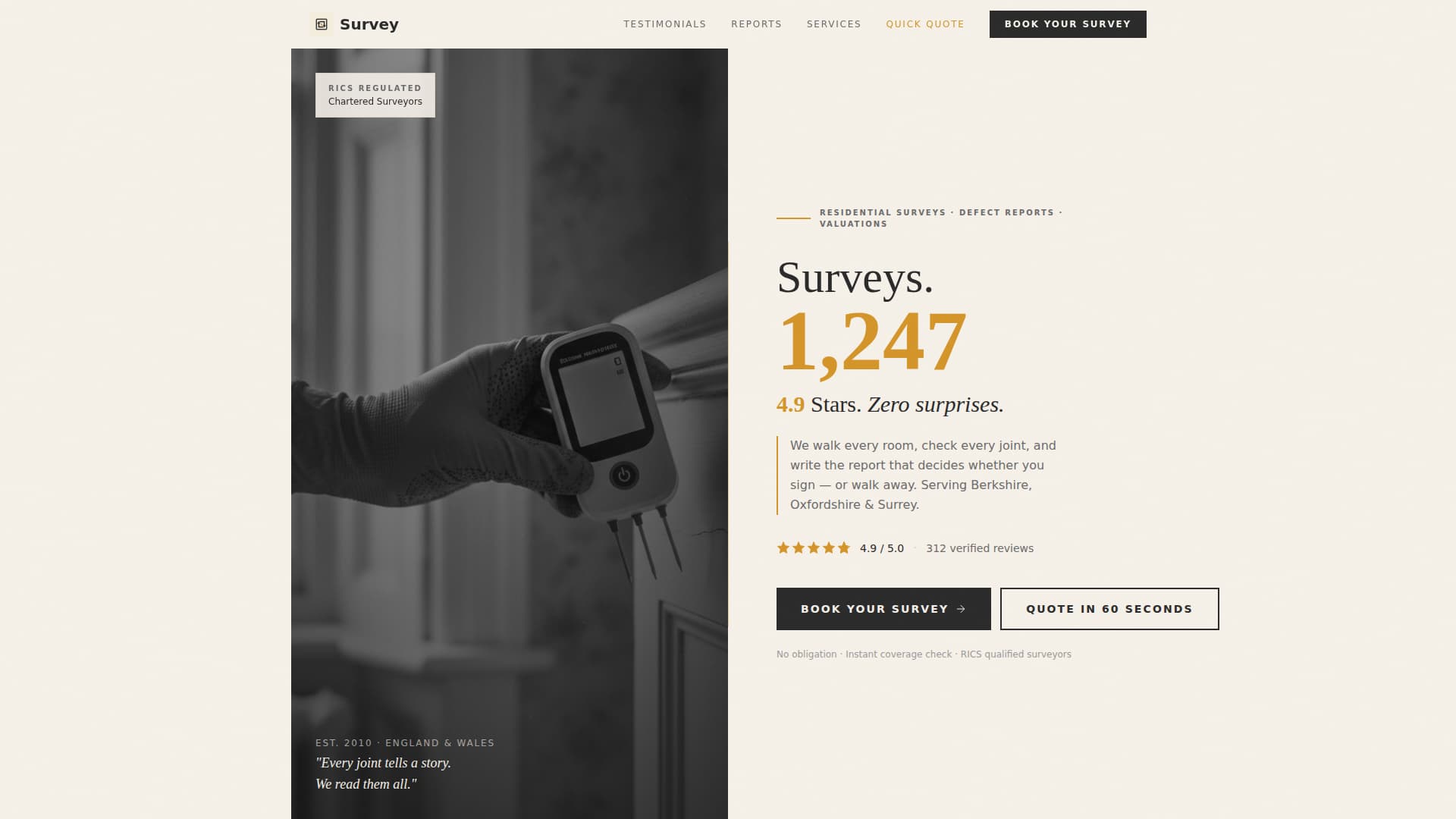 Survey - Authoritative Surveyor Landing Page Template