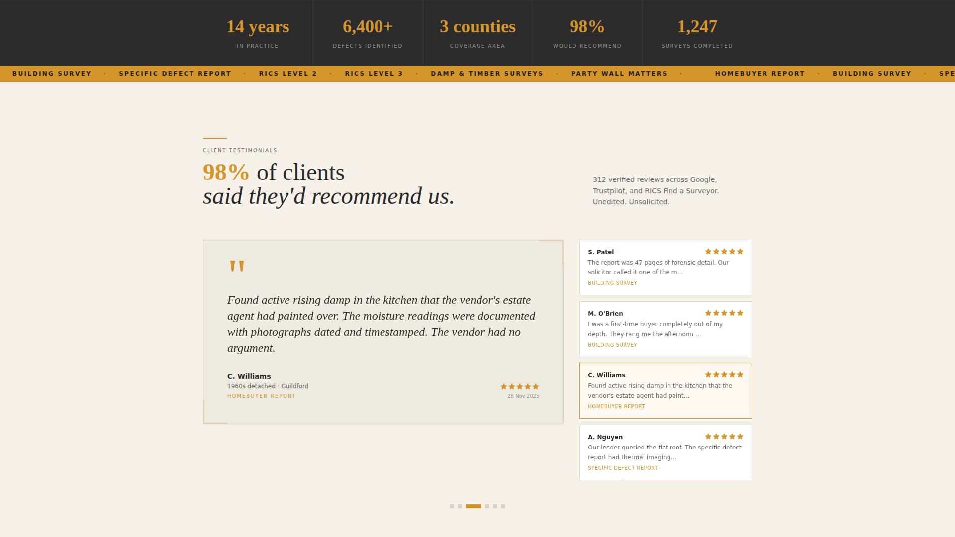 Survey - Authoritative Surveyor Landing Page Template