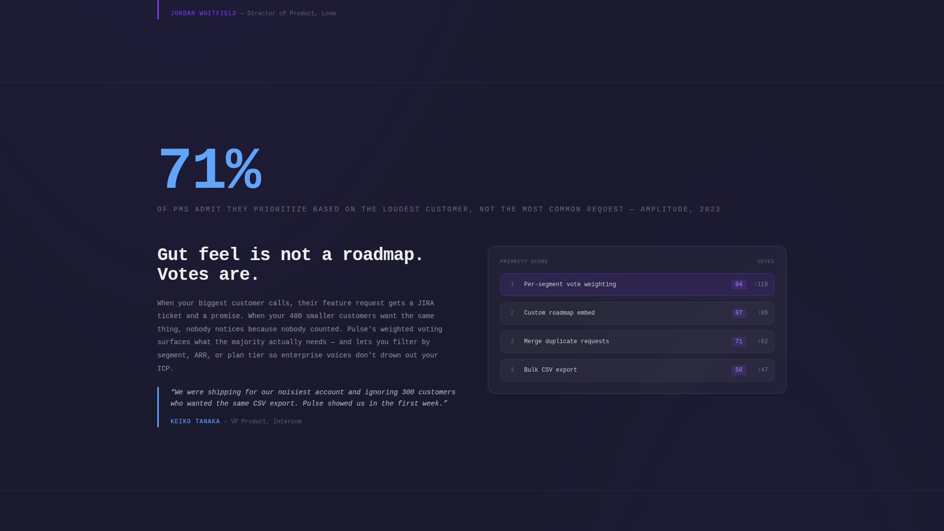 Pulse - Transparent Feedback Landing Page Template