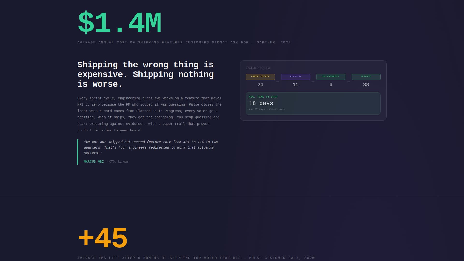 Pulse - Transparent Feedback Landing Page Template