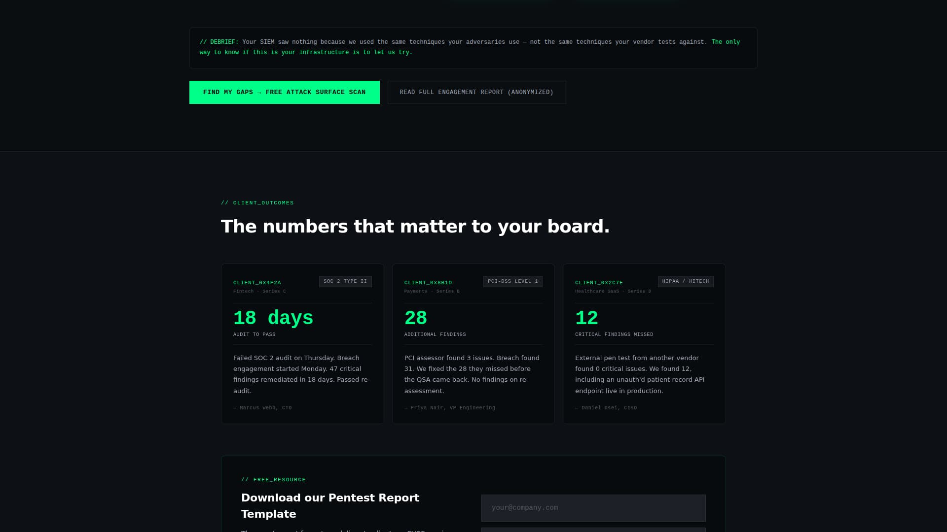 Breach - Precision Cybersecurity Landing Page Template
