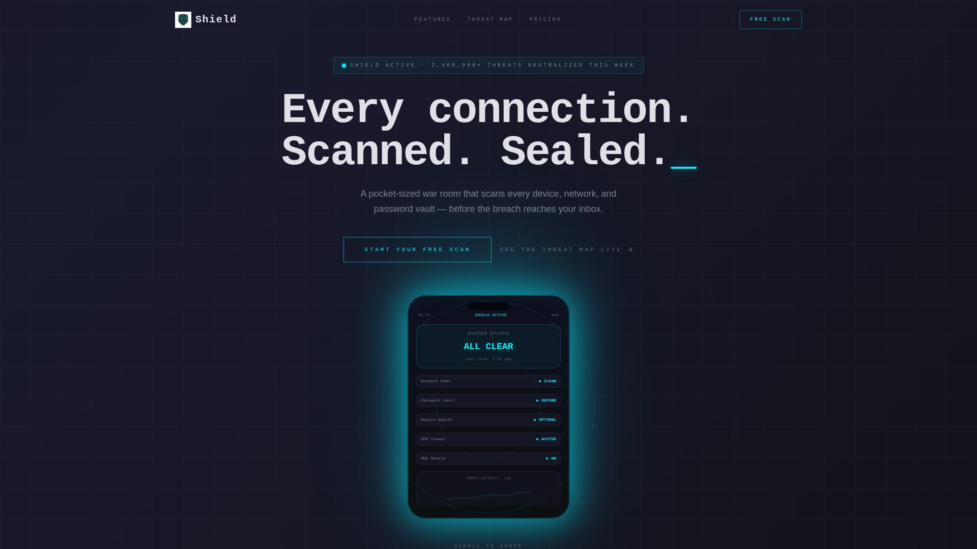 Shield - Powerful Cybersecurity Landing Page Template