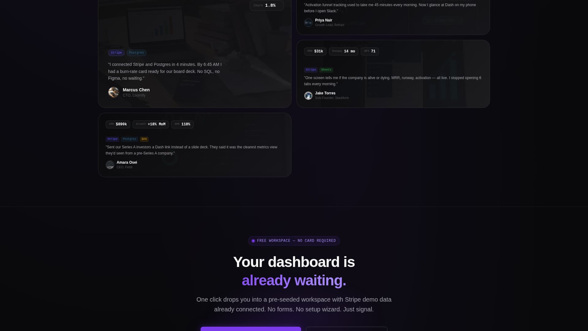 Dash - Powerful Dashboard Landing Page Template