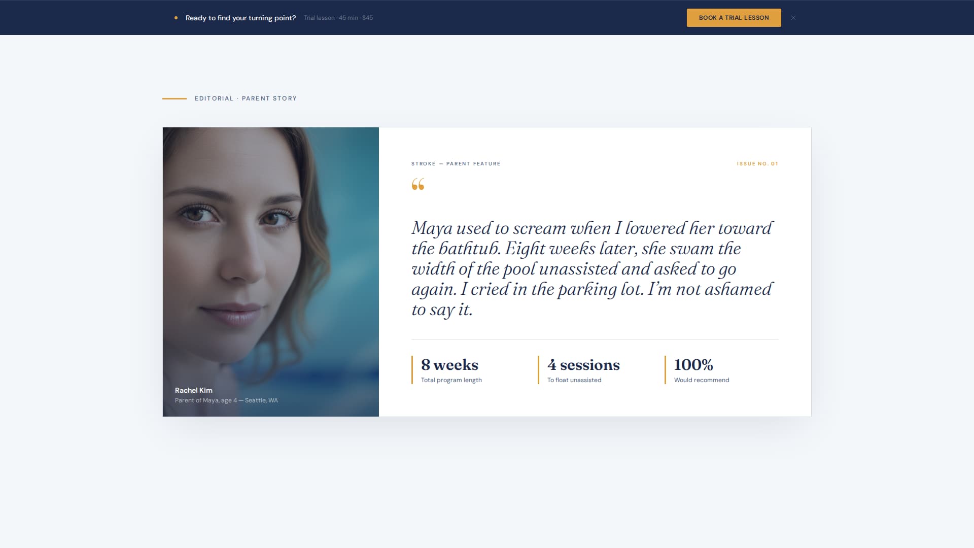 Splash — Certified Swimming Instruction Landing Page Template