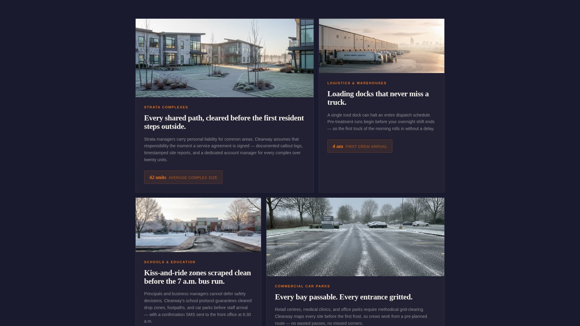 Pristine — Proven Winter Clearing Landing Page Template