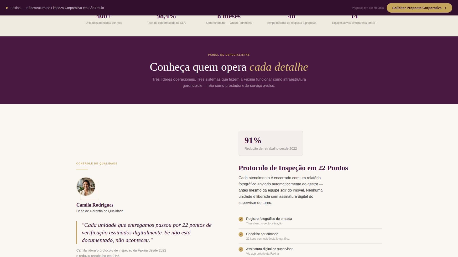Faxina - Executive Cleaning Landing Page Template