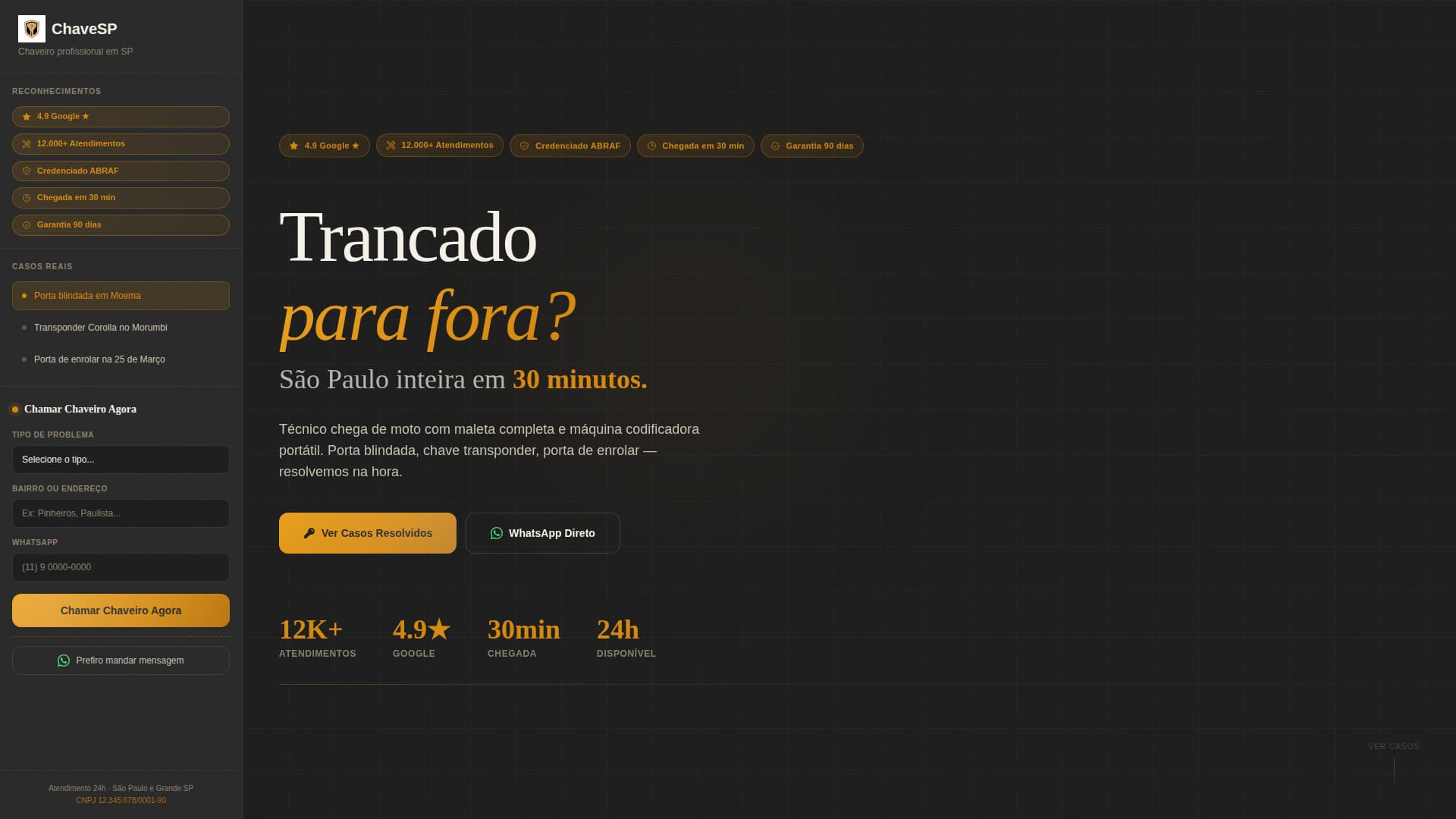 Chaveiro - Rapid Locksmith Landing Page Template