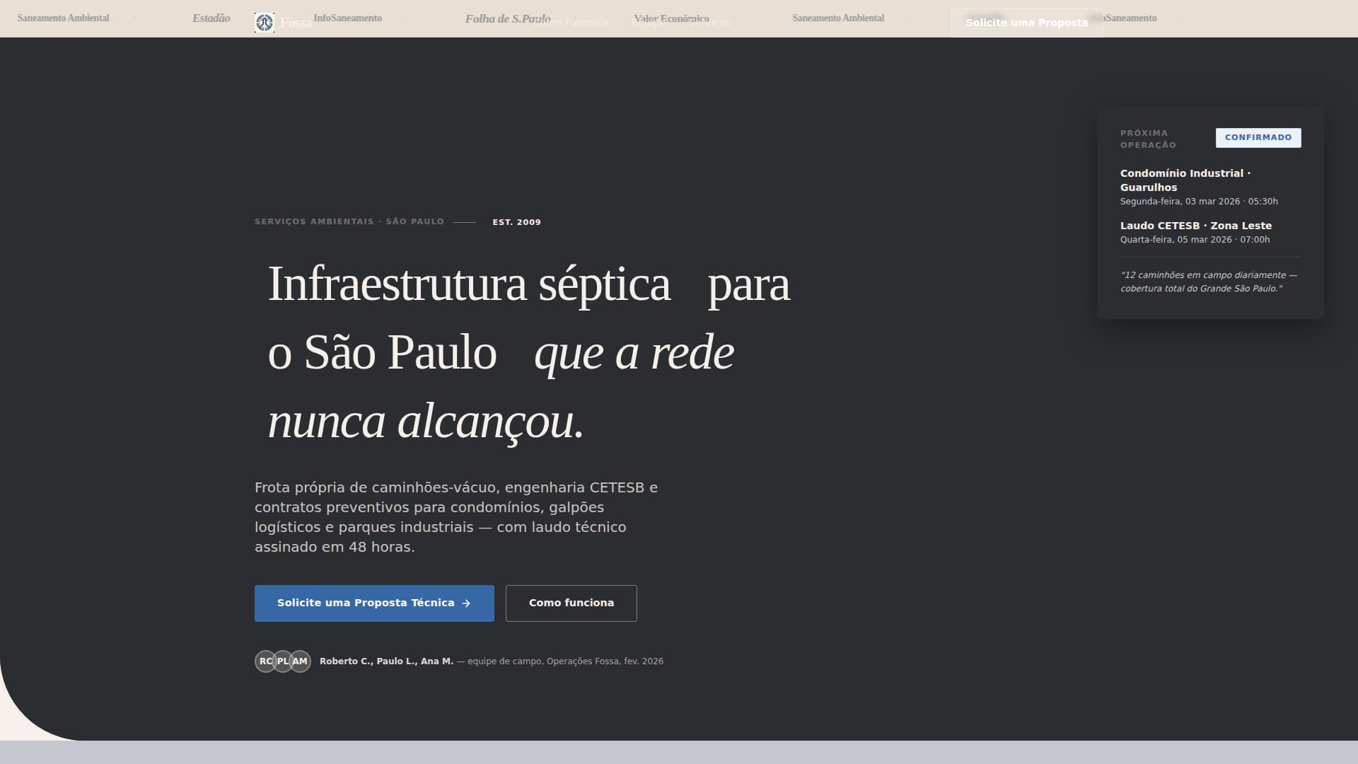 Fossa - Authoritative Septic Landing Page Template