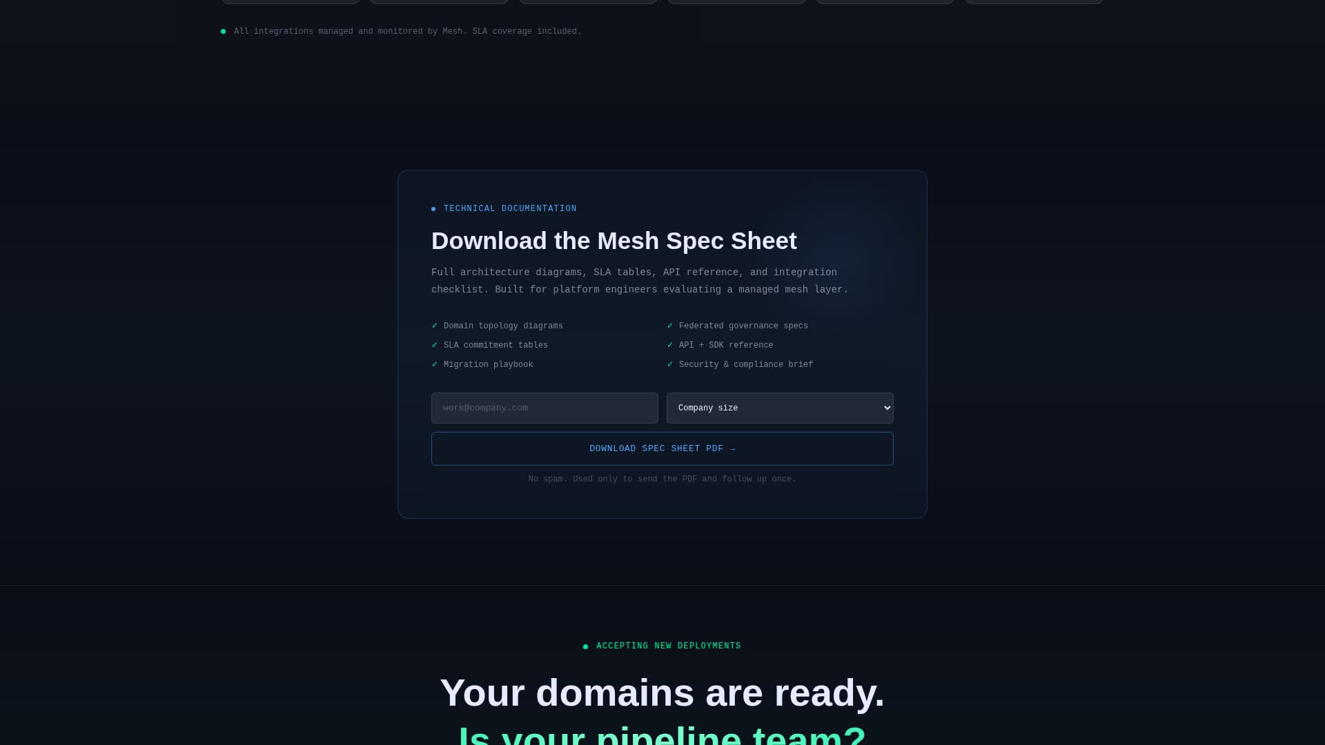 Mesh - Precision Data Mesh Landing Page Template