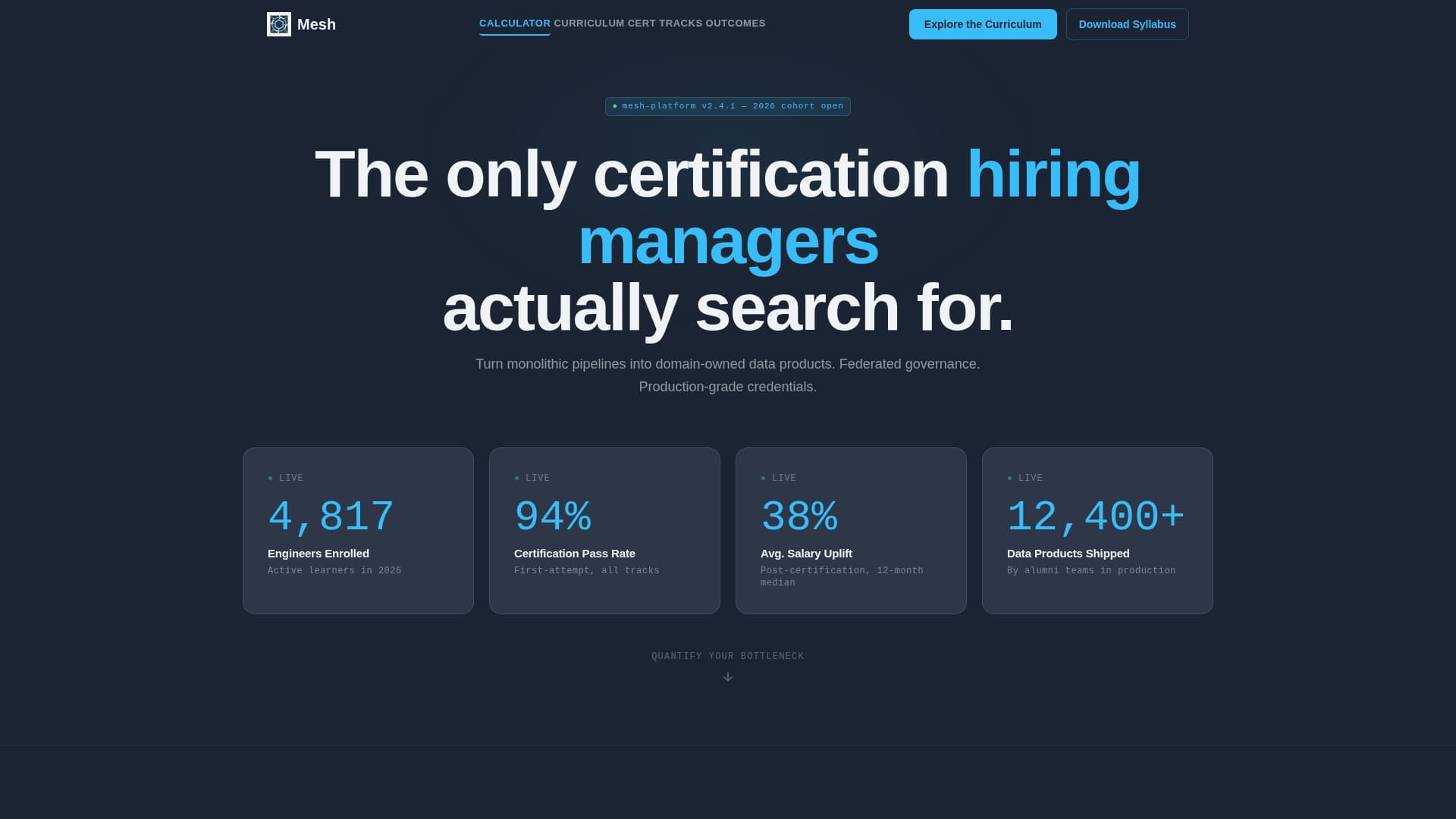 Mesh - Certified Datamesh Landing Page Template