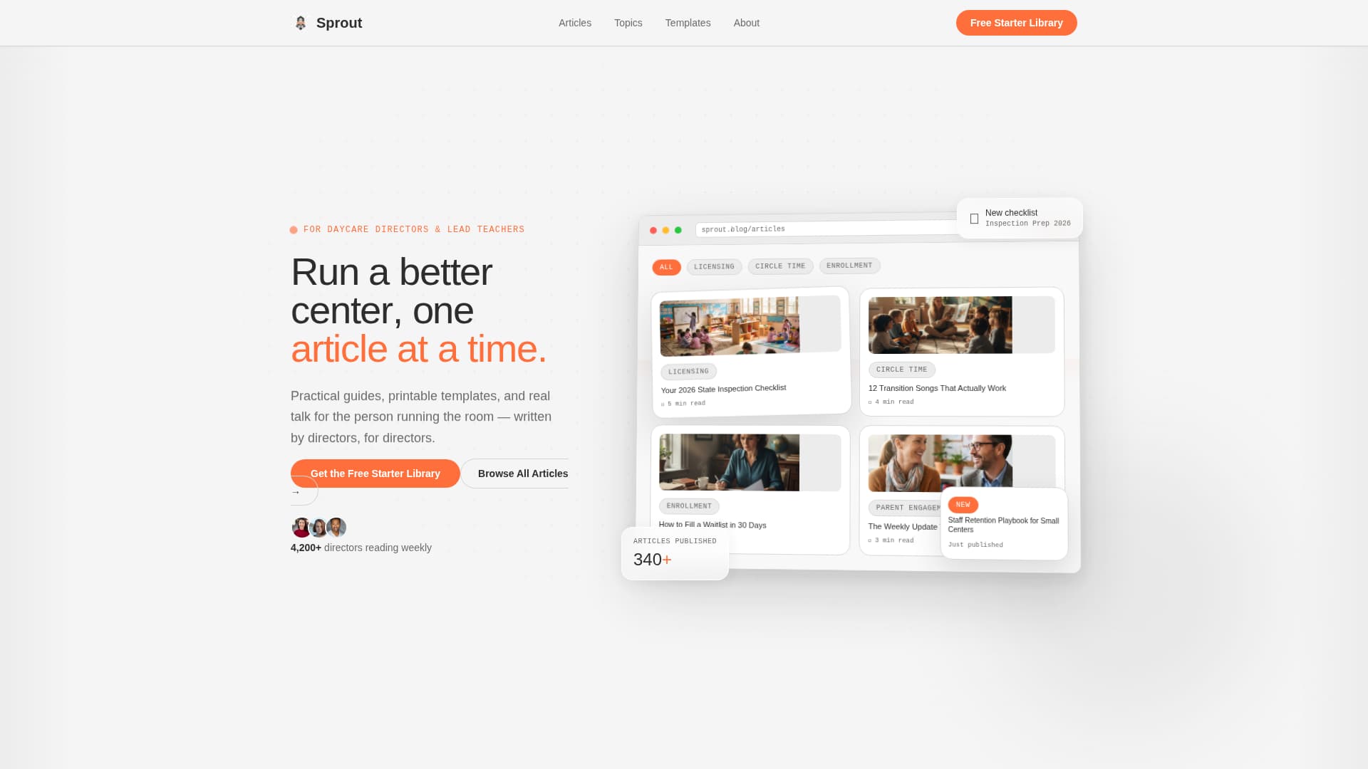 Sprout - Dynamic Daycare Landing Page Template