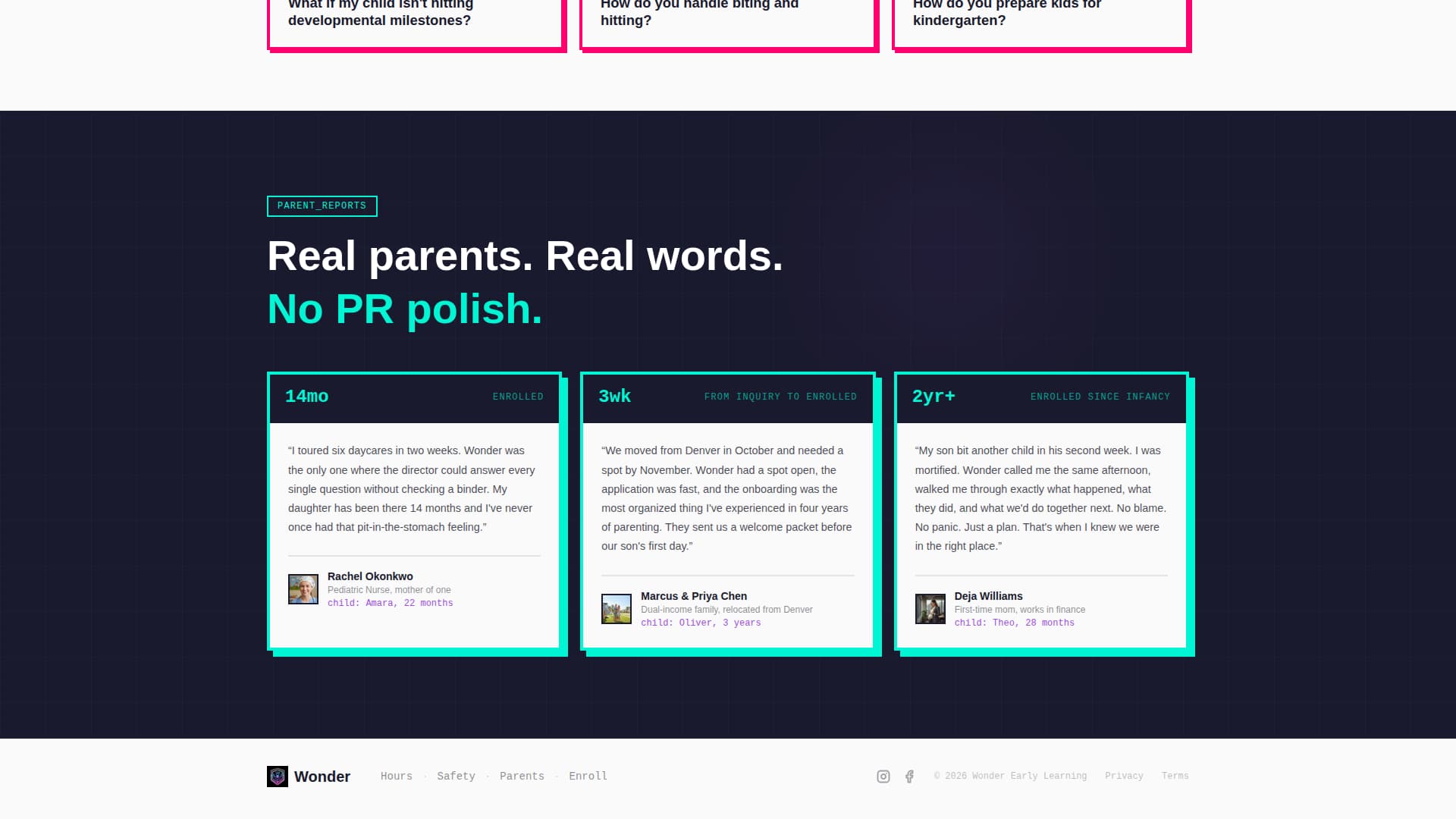 Wonder - Bold Daycare Landing Page Template