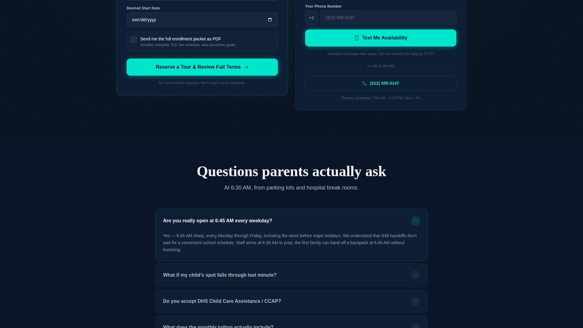 Clarity - Transparent Preschool Landing Page Template
