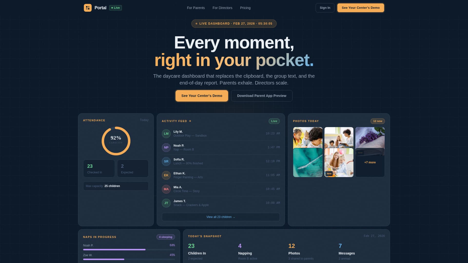 Portal - Powerful Daycare Landing Page Template