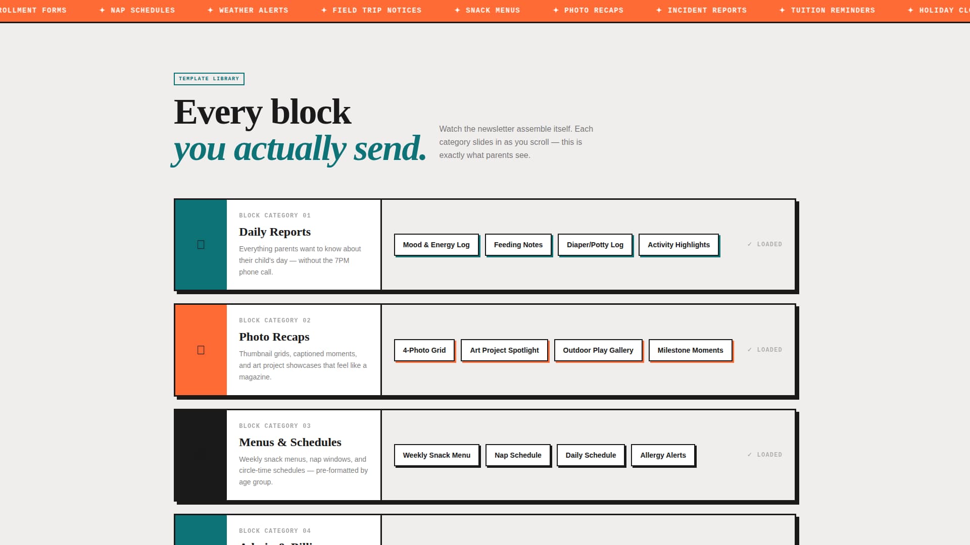 Bulletin - Powerful Daycare Landing Page Template