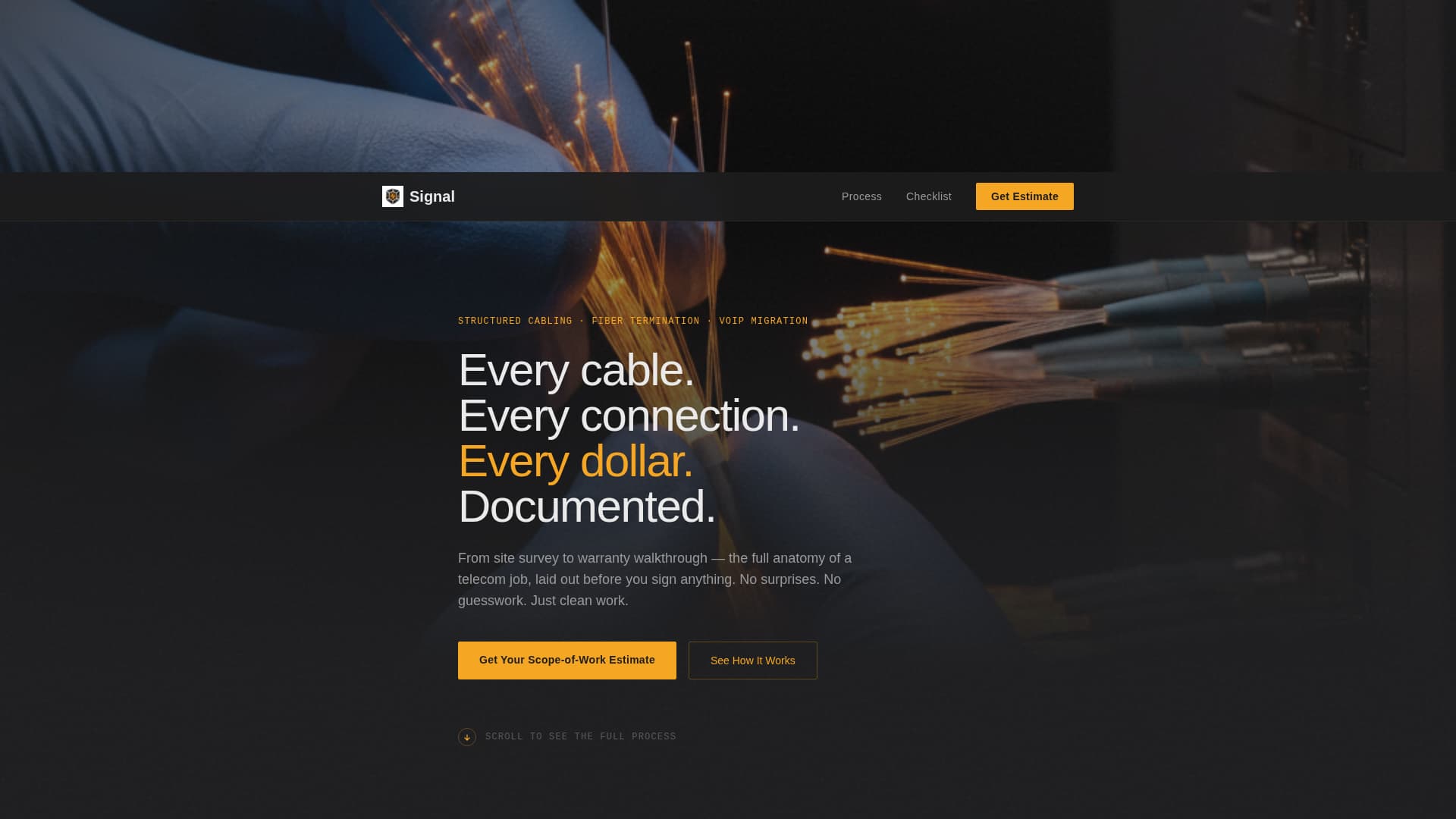 Telecommunications Technician Business Professional Website Template