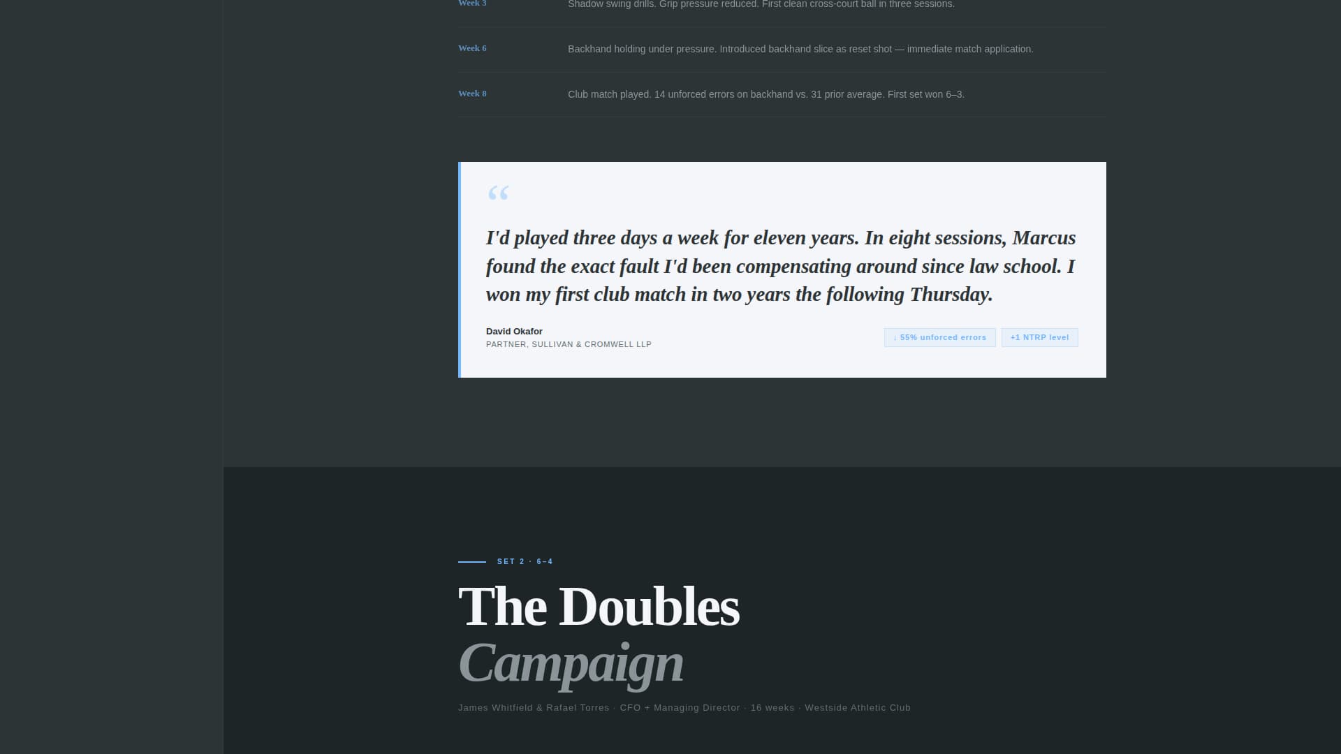 Tennis Coach Advanced Booking Website Template