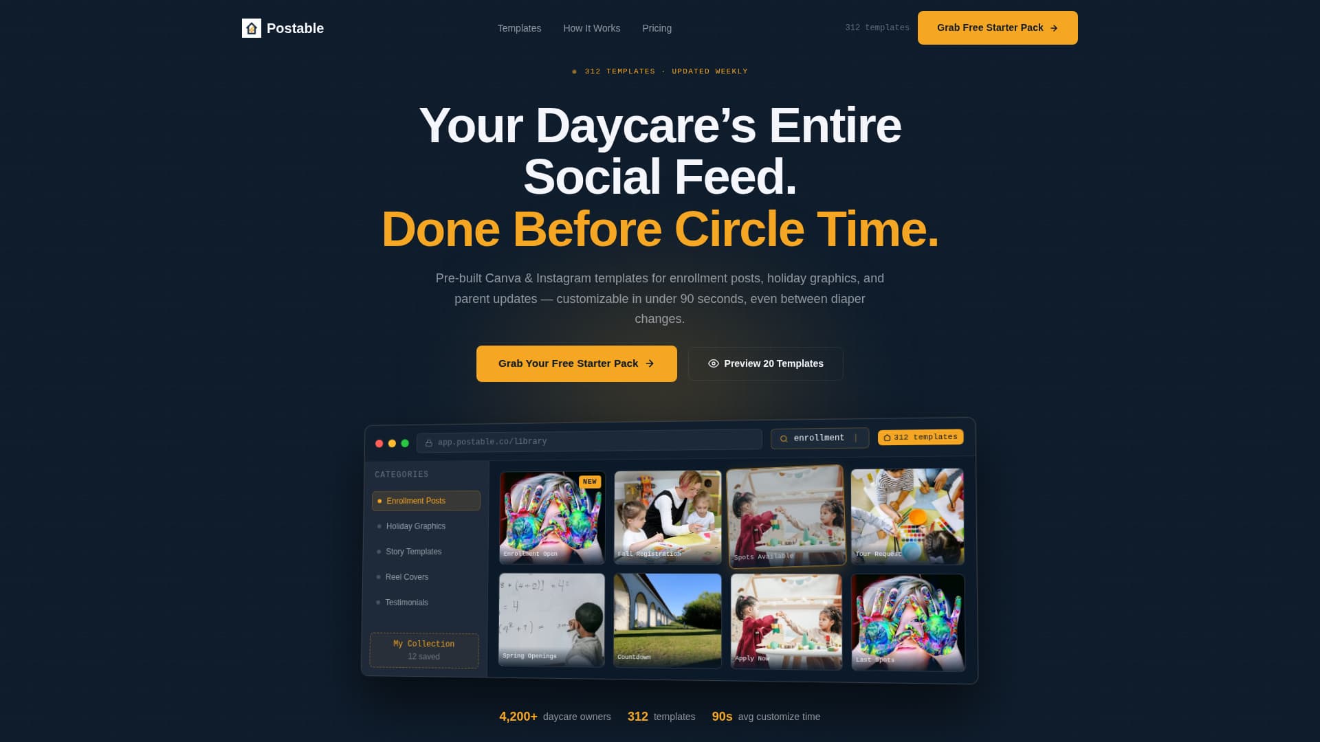 Postable - Scrollstopping Daycare Landing Page Template