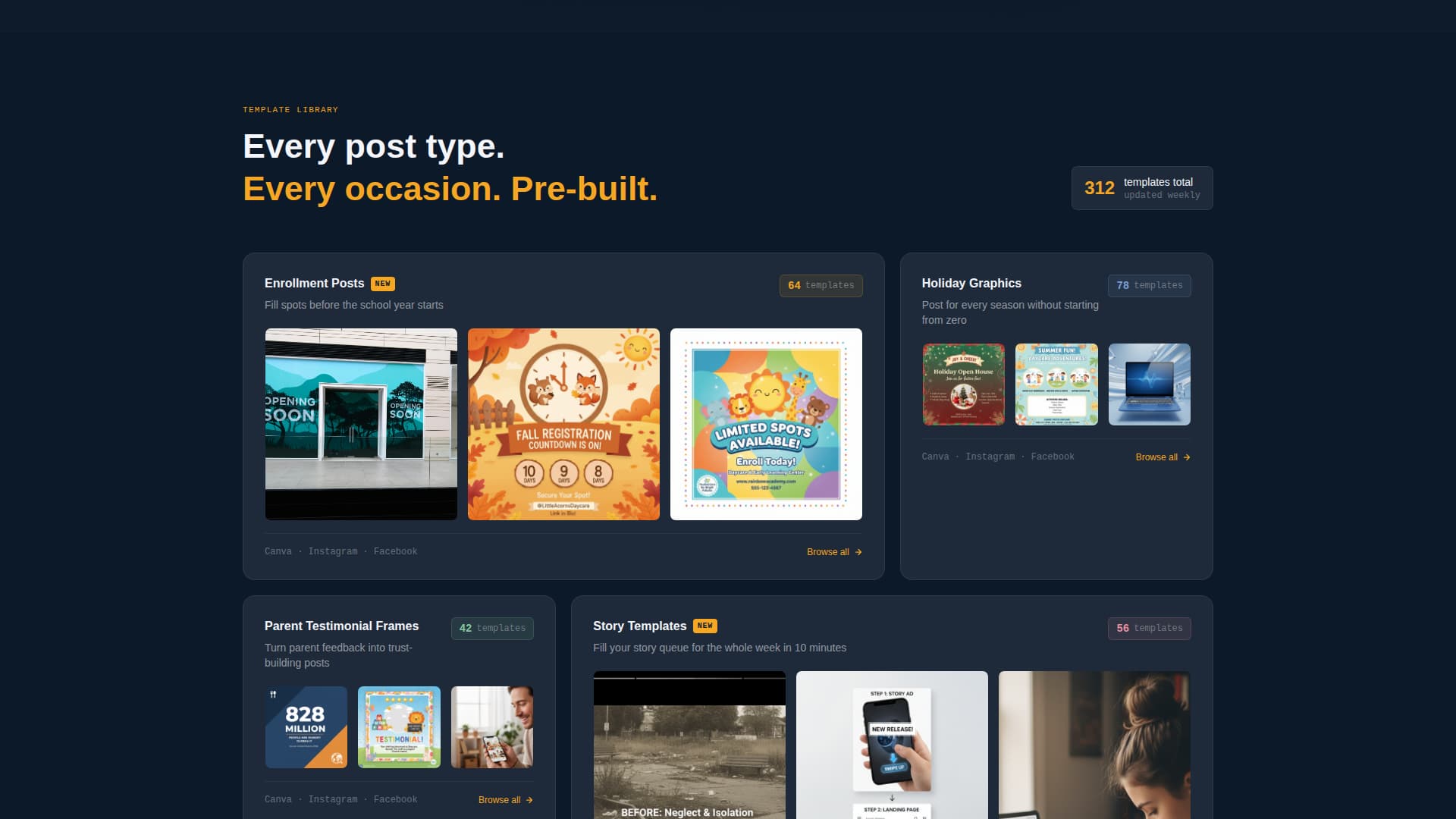 Postable - Scrollstopping Daycare Landing Page Template