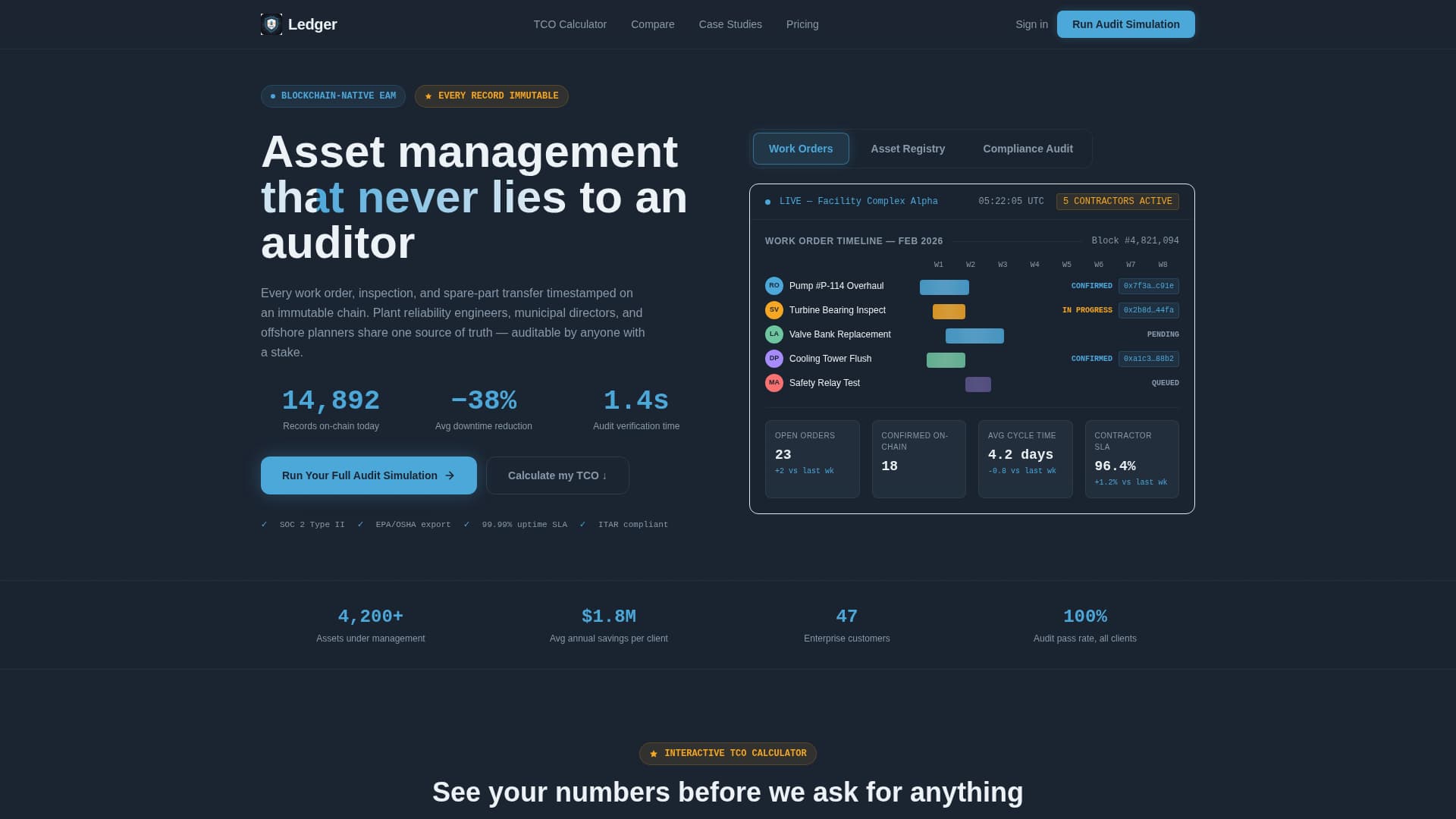 Ledger - Powerful EAM Landing Page Template