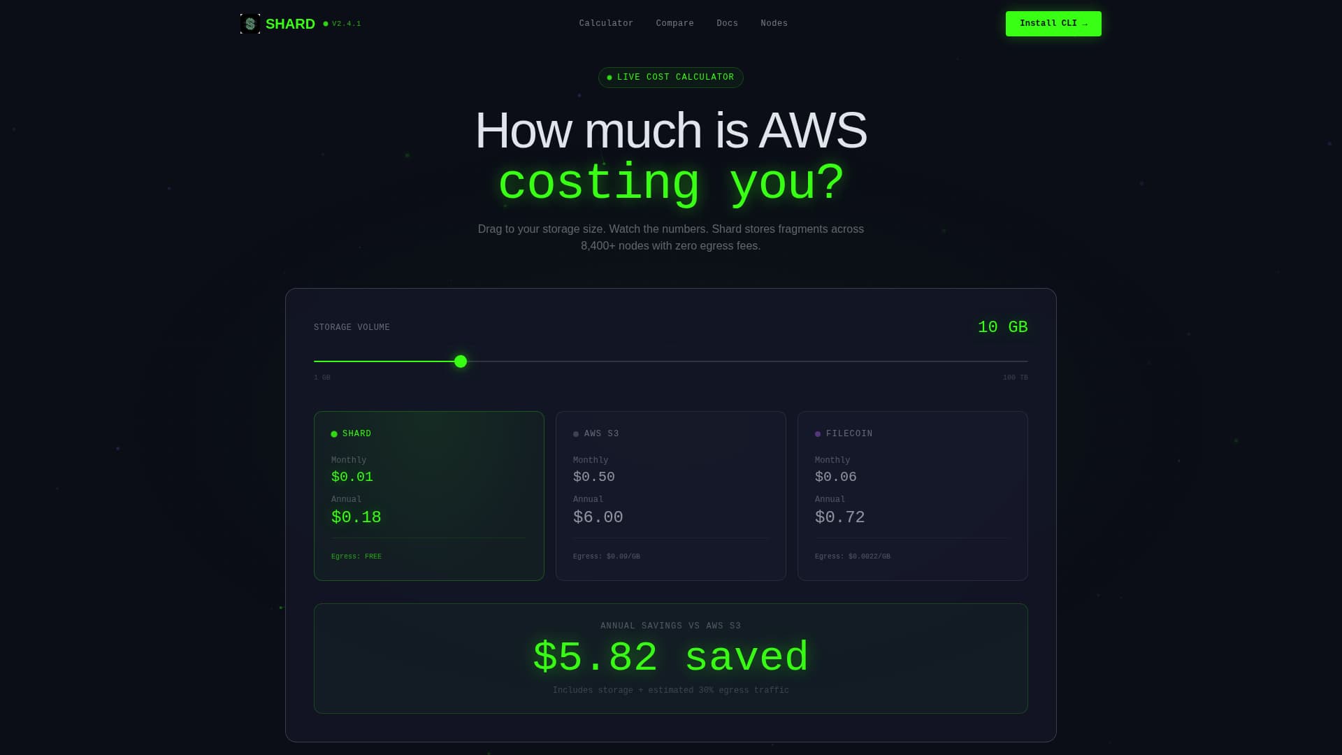 Shard - Encrypted Decentralized Storage Landing Page Template