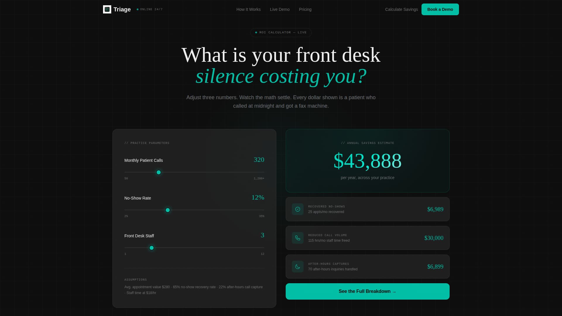 Triage - Intelligent Dental AI Landing Page Template