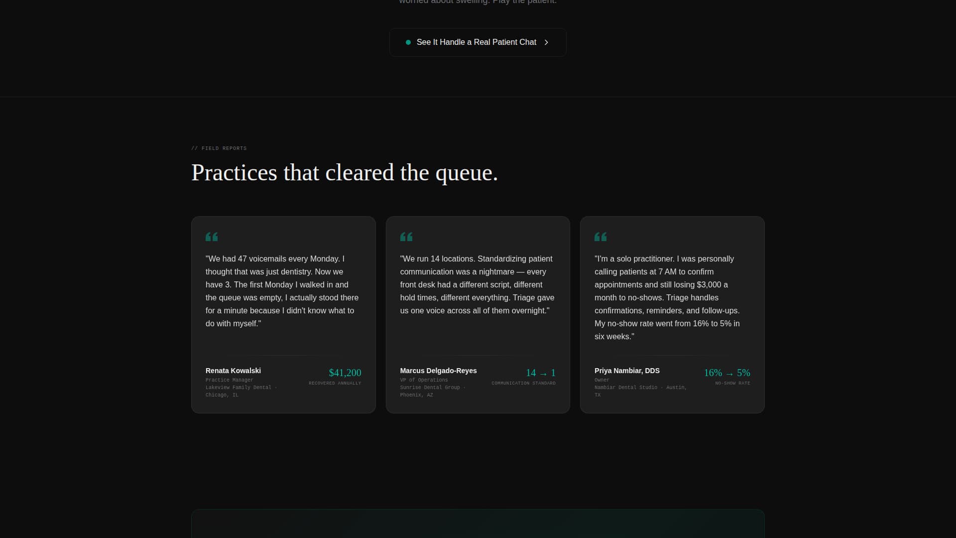Triage - Intelligent Dental AI Landing Page Template